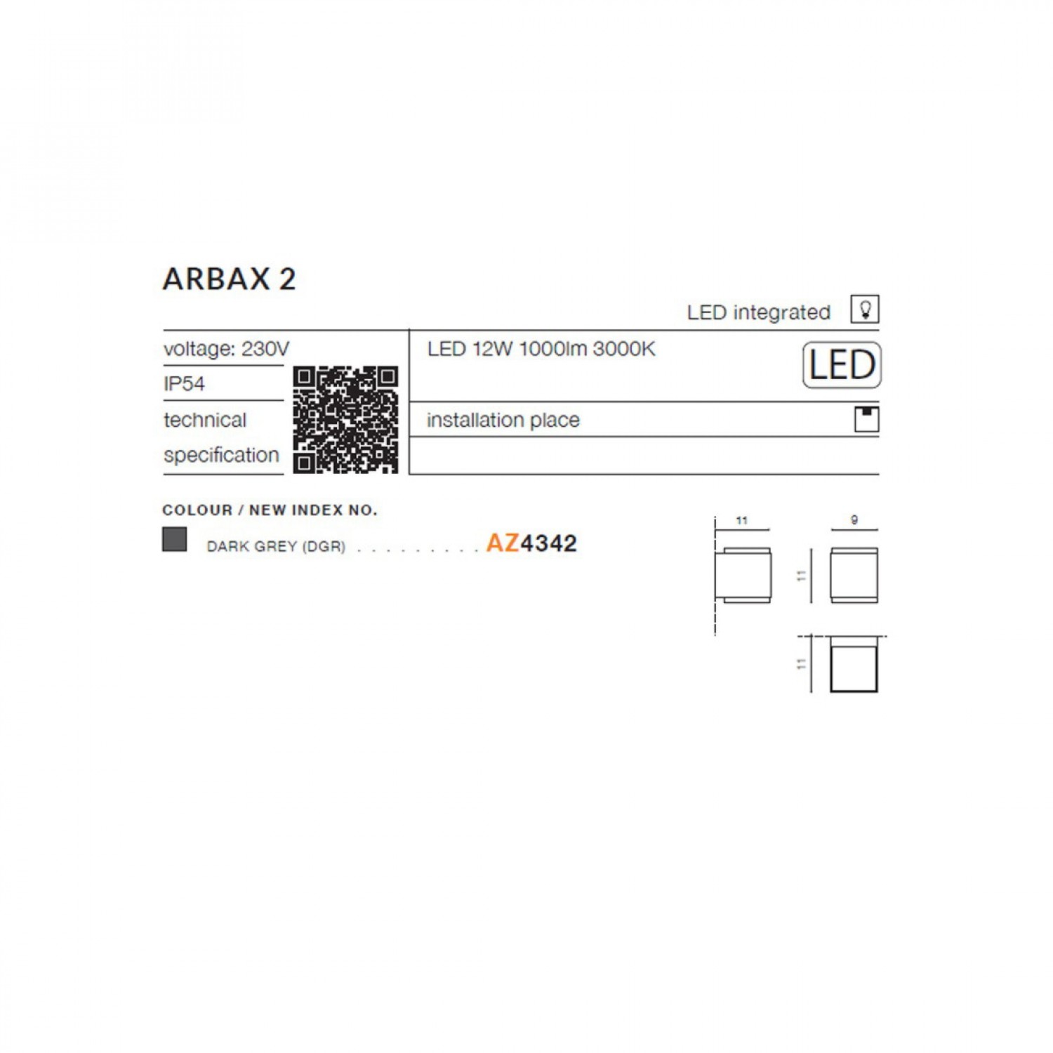 Архітектурне освітлення AZzardo ARBAX 1 DGR AZ4341