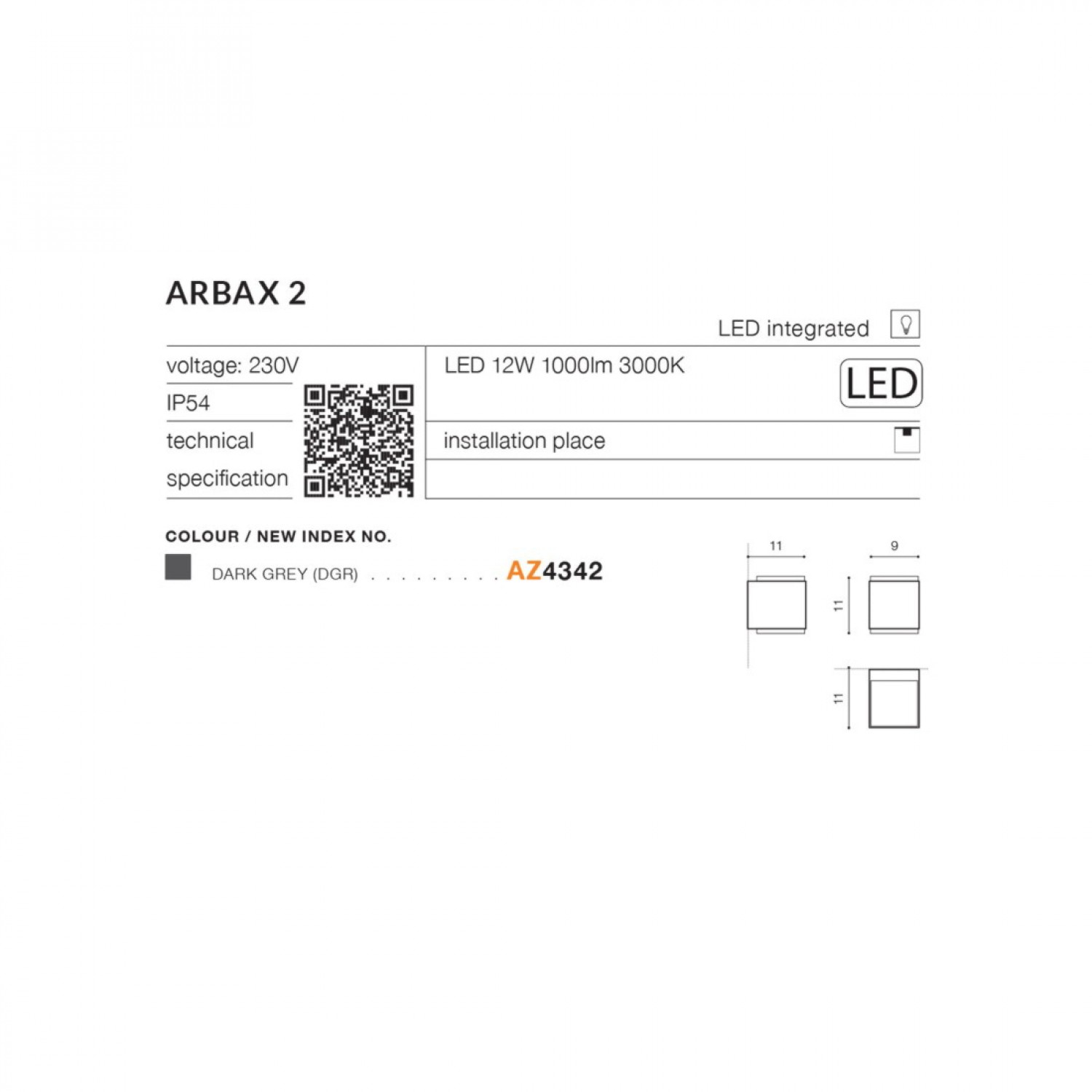 Архитектурное освещение AZzardo ARBAX 2 DGR AZ4342