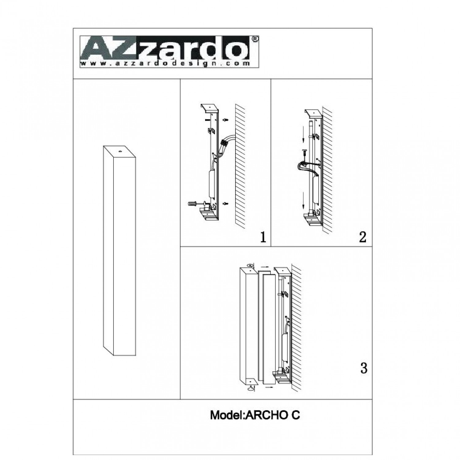 Бра AZzardo ARCHO C ALUMINIUM AZ0201