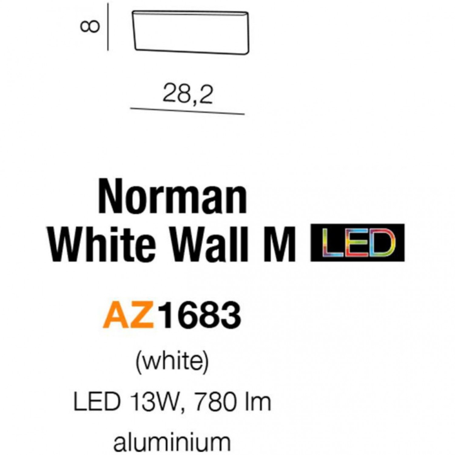 Бра AZzardo NORMAN WHITE WALL M AZ1683