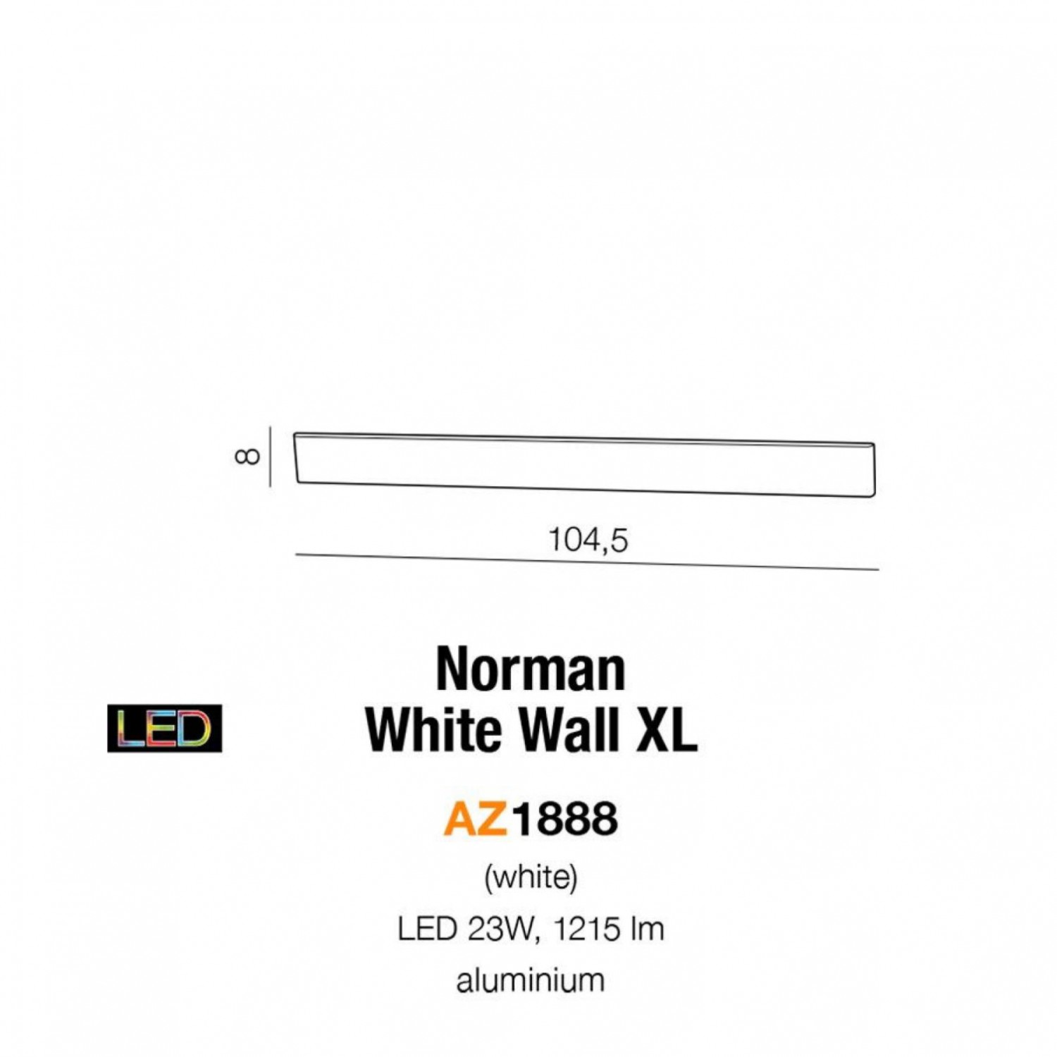 Бра AZzardo NORMAN WHITE WALL XL AZ1888