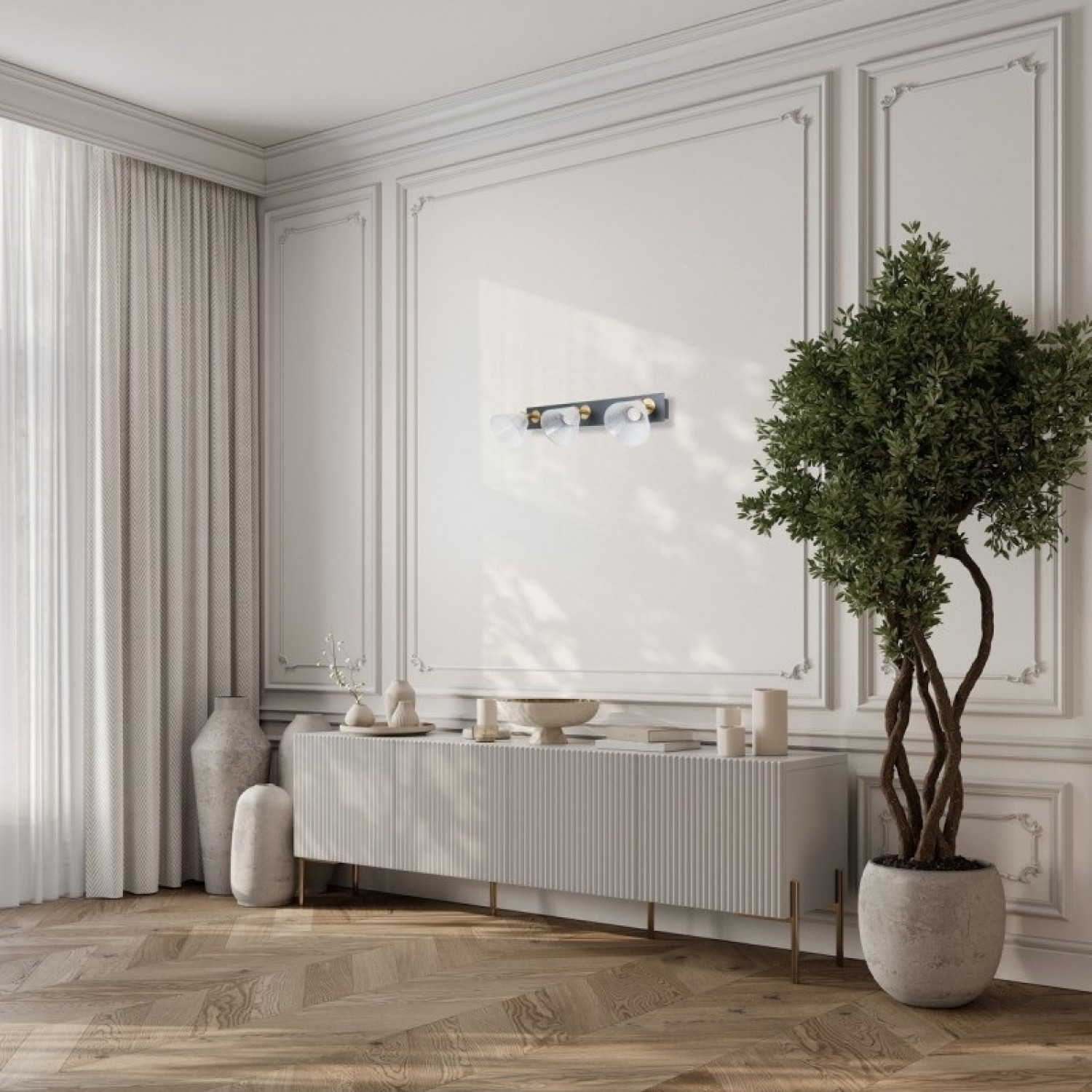 Бра Italux Orella WL-34393-3-BK-HBR