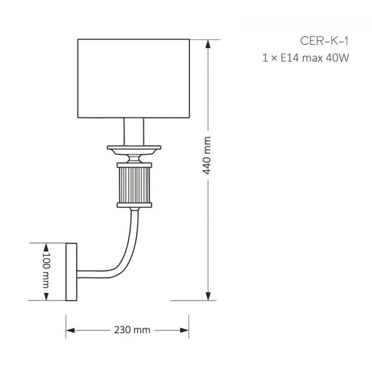 Бра Kutek CERO CER-K-1(P)