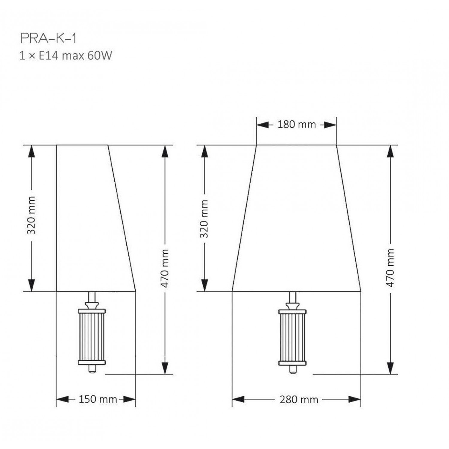 Бра Kutek PRATO PRA-K-1(T)