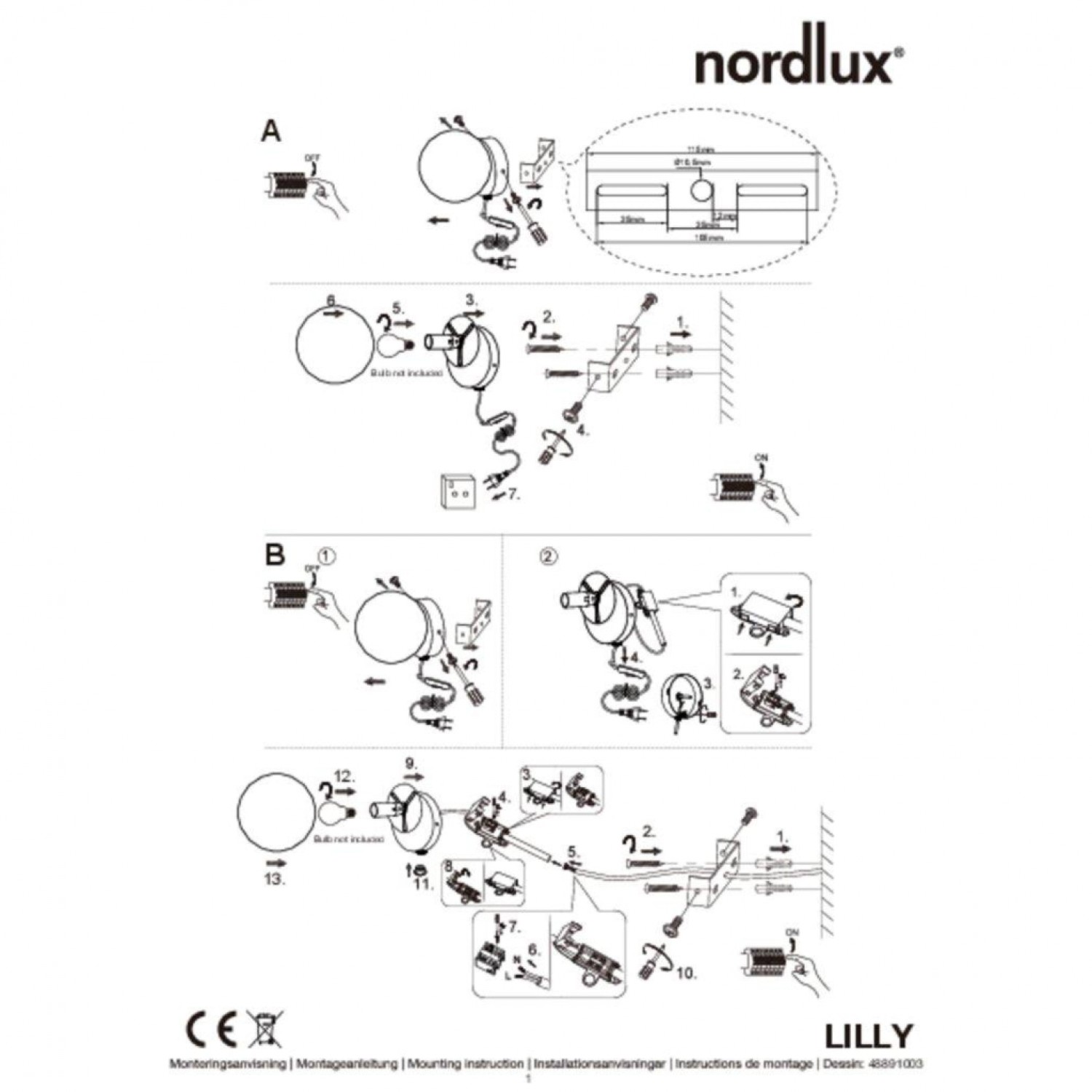 Бра Nordlux Lilly 48891003