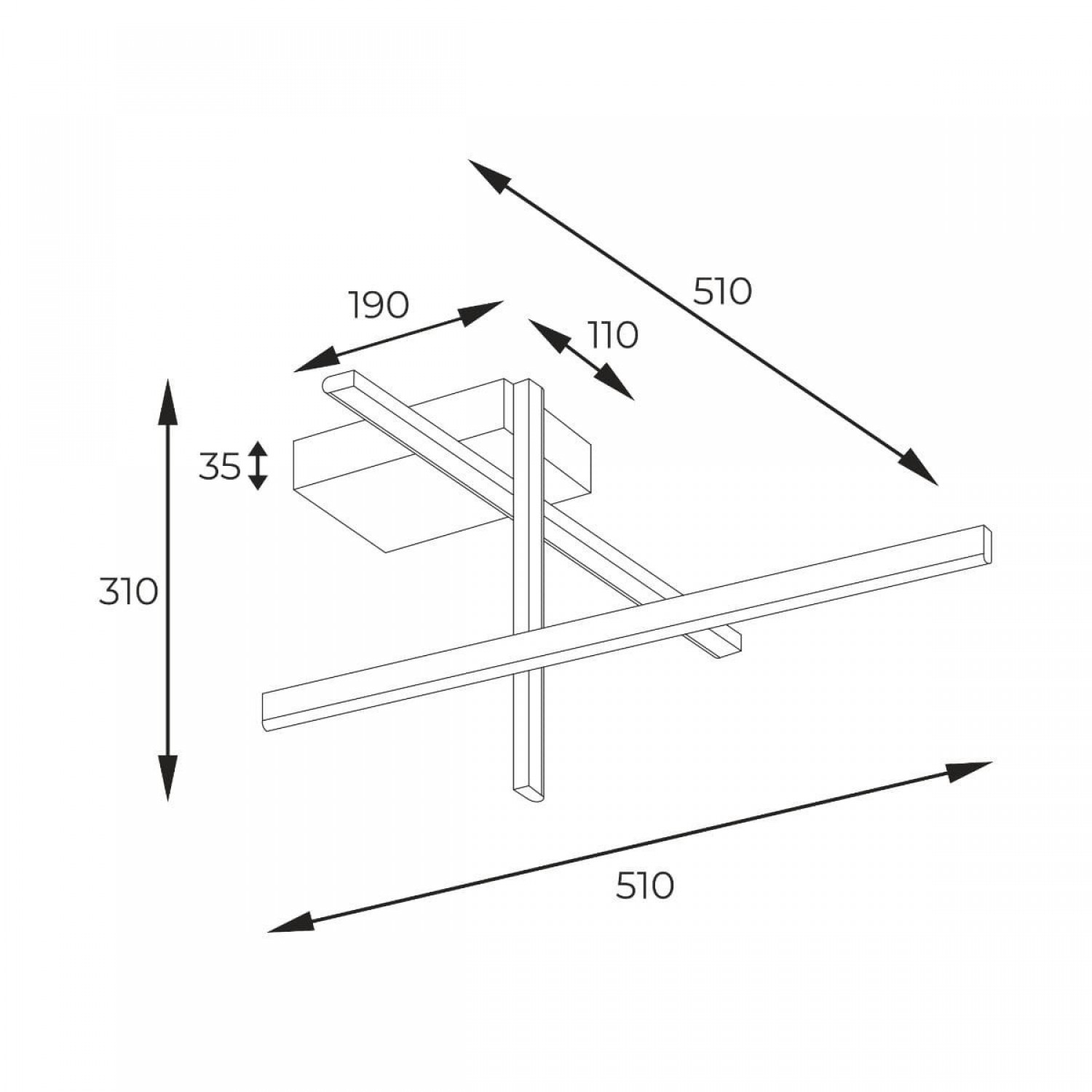 Бра Zuma Line EDGE 22008C3-BKGD