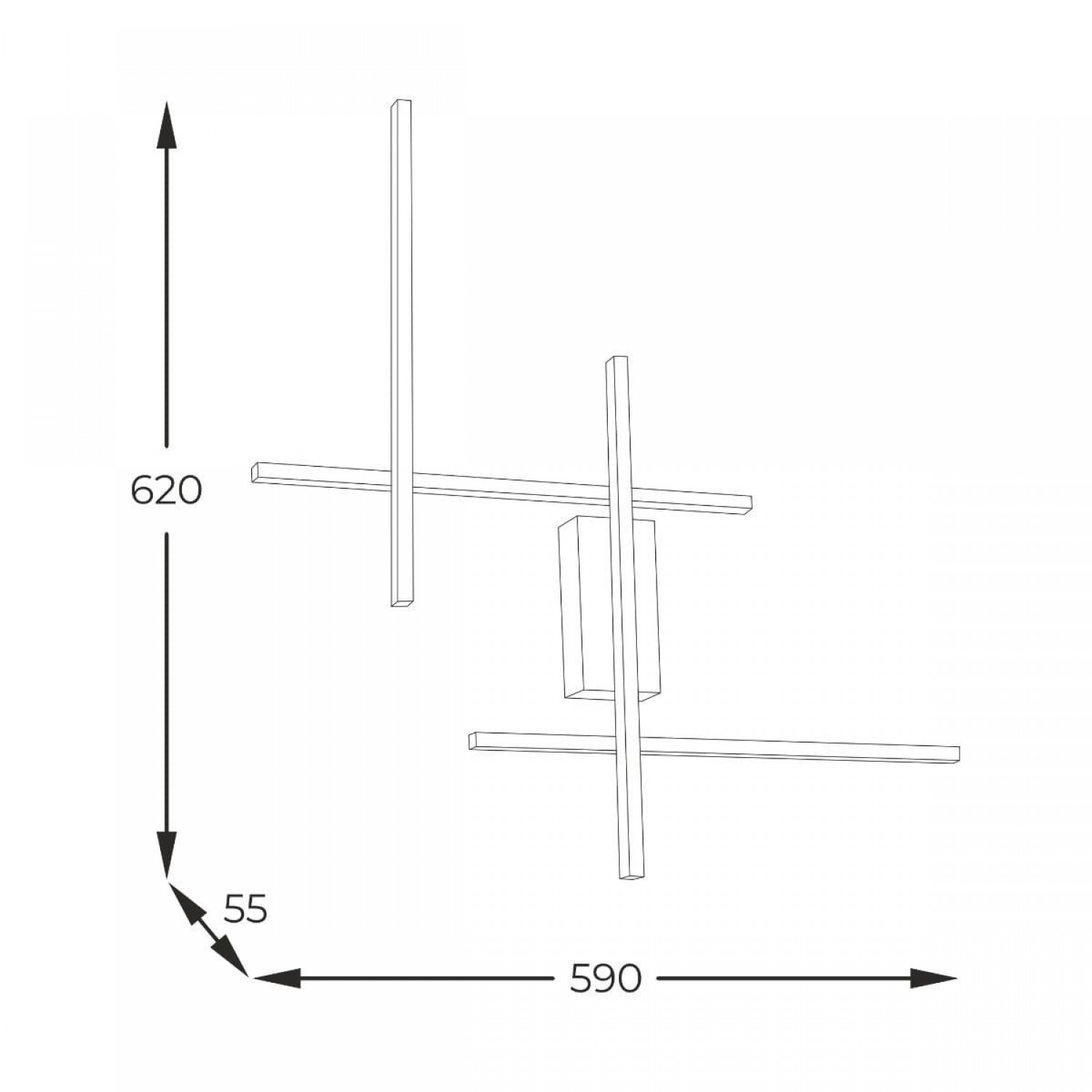 Бра Zuma Line EDGE 22009W4-BK/GD