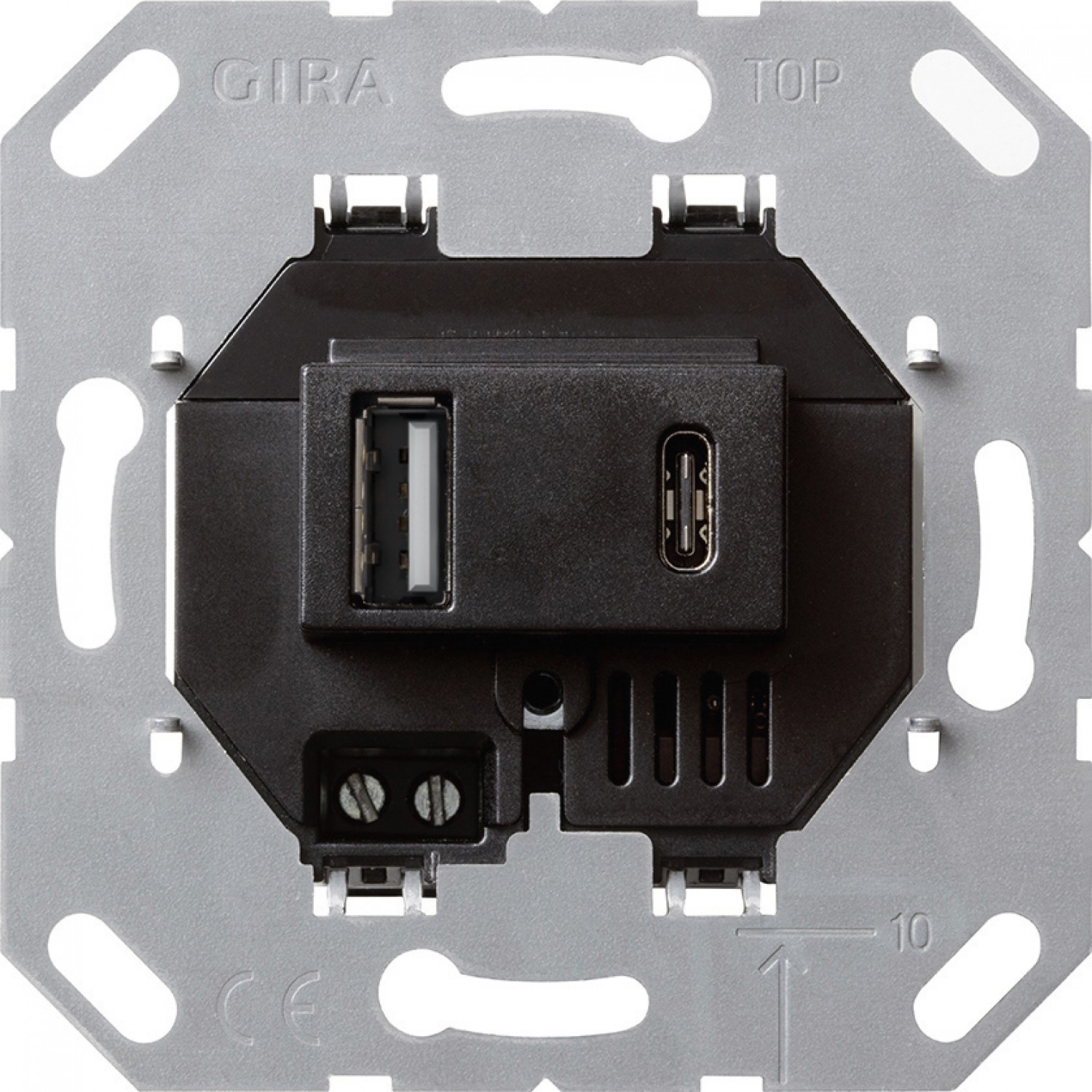 alt_image Электрофурнитура Gira Источник электропитания USB тип A/C, черный 236900