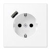 alt_imageЭлектрофурнитура Jung Розетка SCHUKO®+USB типа A | fast charge LS1520-18AWWM