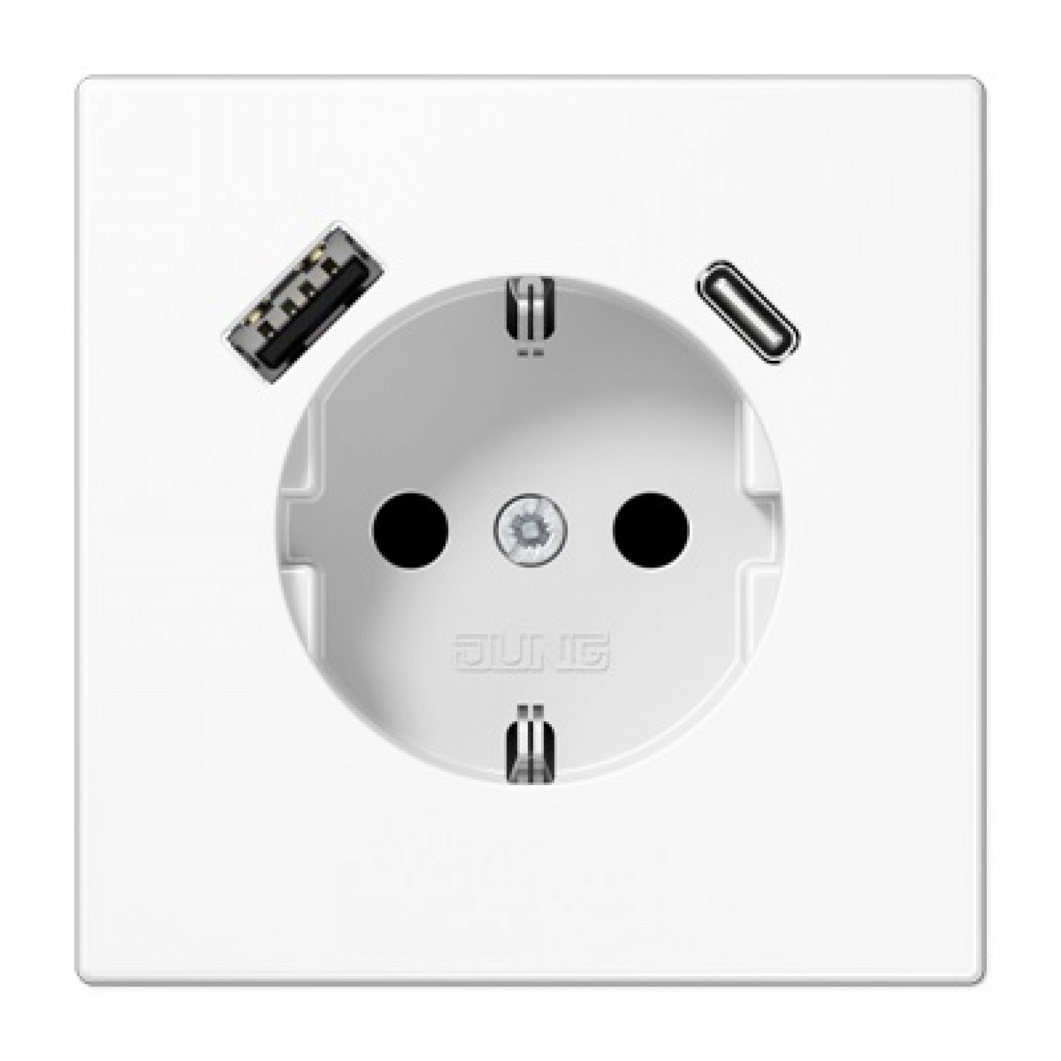 alt_image Электрофурнитура Jung Розетка SCHUKO®+USB | тип A + тип C LS1520-15CAWW