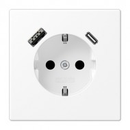 Електрофурнітура Jung Розетка SCHUKO® USB | тип A тип C LS1520-15CAWWM