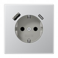 Электрофурнитура Jung Розетка SCHUKO+USB | тип A + тип C AL1520-15CA