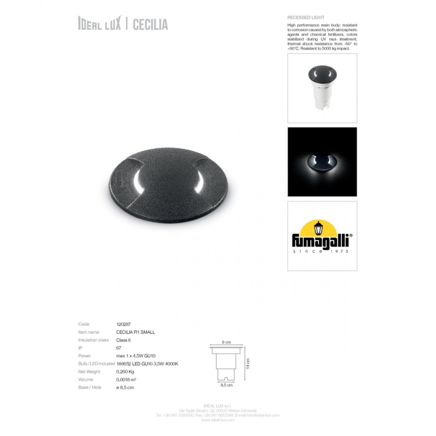 Ґрунтовий світильник Ideal Lux CECILIA PT1 SMALL 120287