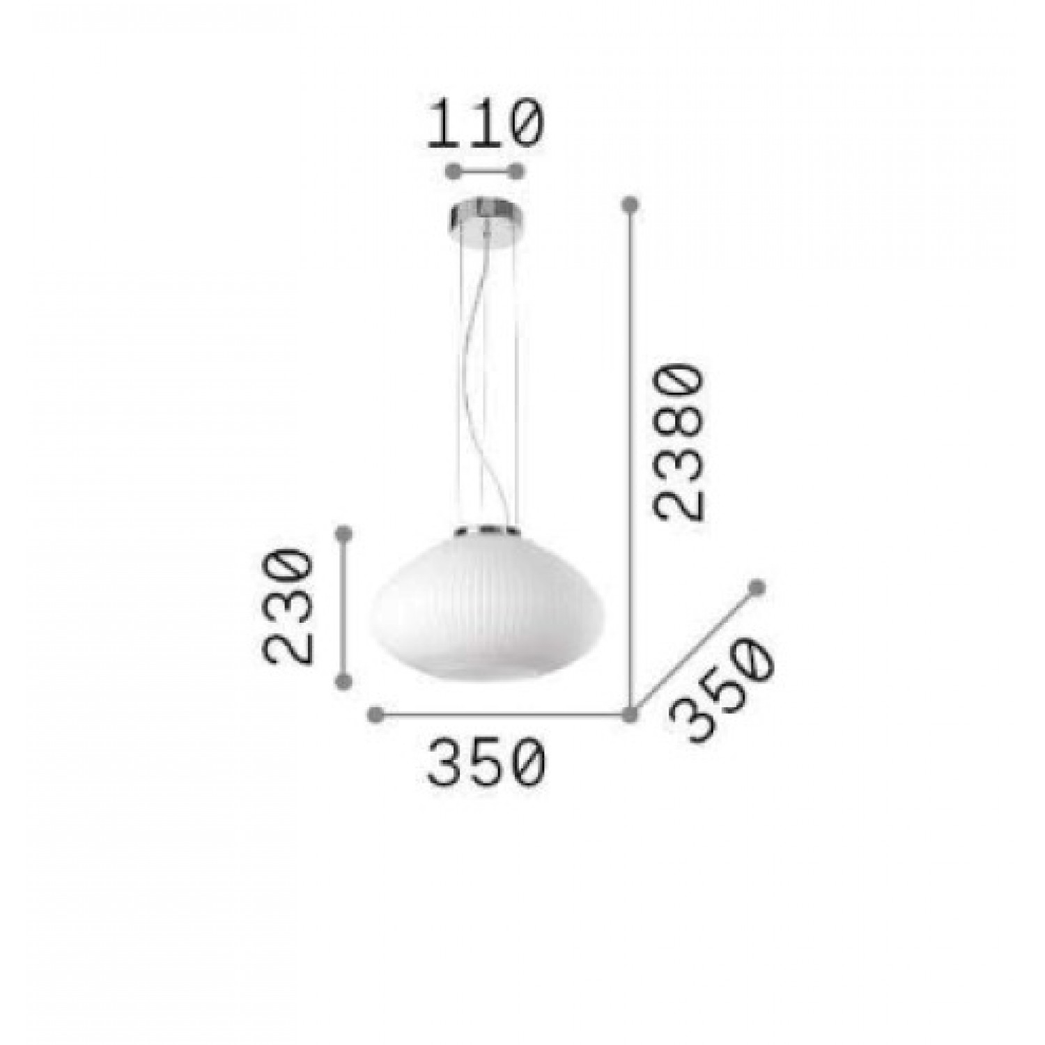 Підвісний світильник Ideal Lux PLISSE SP1 D35 CROMO 285184