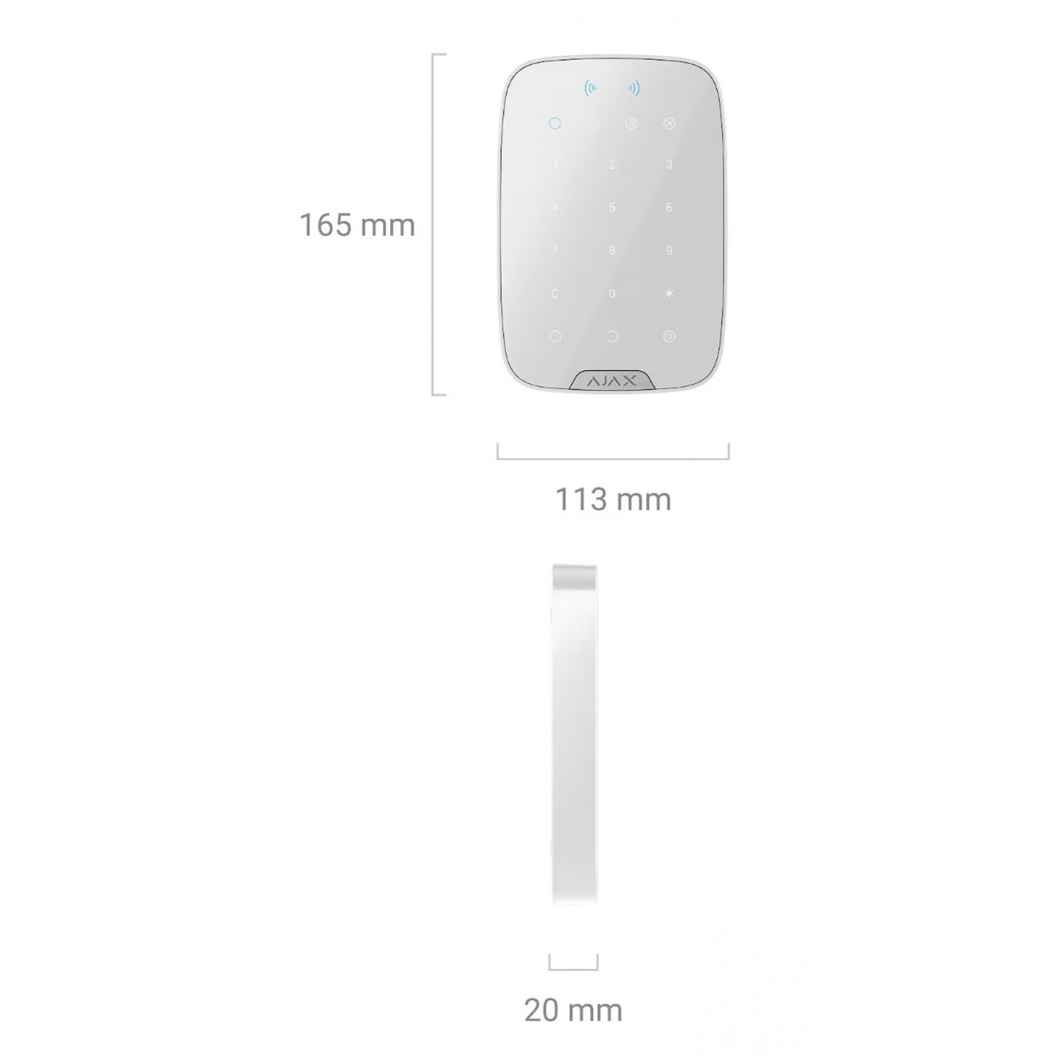 Компонент Ajax KeyPad S Plus Jeweller 60314.83.WH1