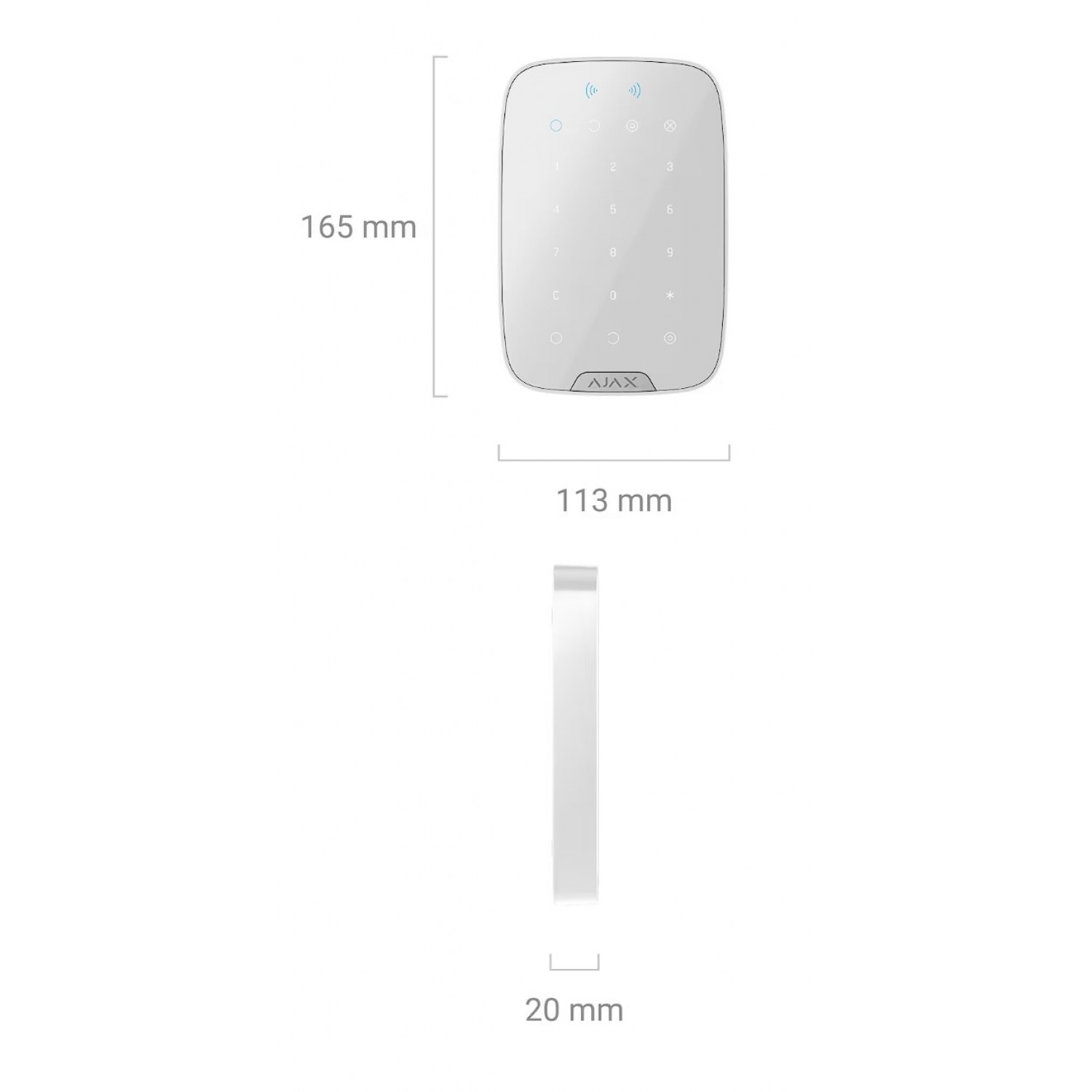 Компонент Ajax KeyPad S Plus Jeweller 60315.83.BL1