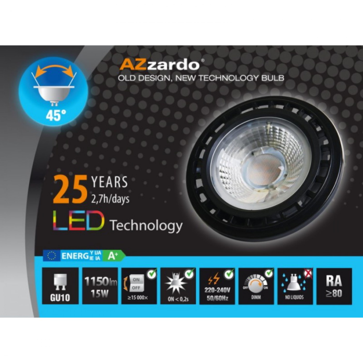 Лампочка AZzardo AZZARDO LED 15W ES111 BLACKDIMM 4300 LL210151 AZ1876