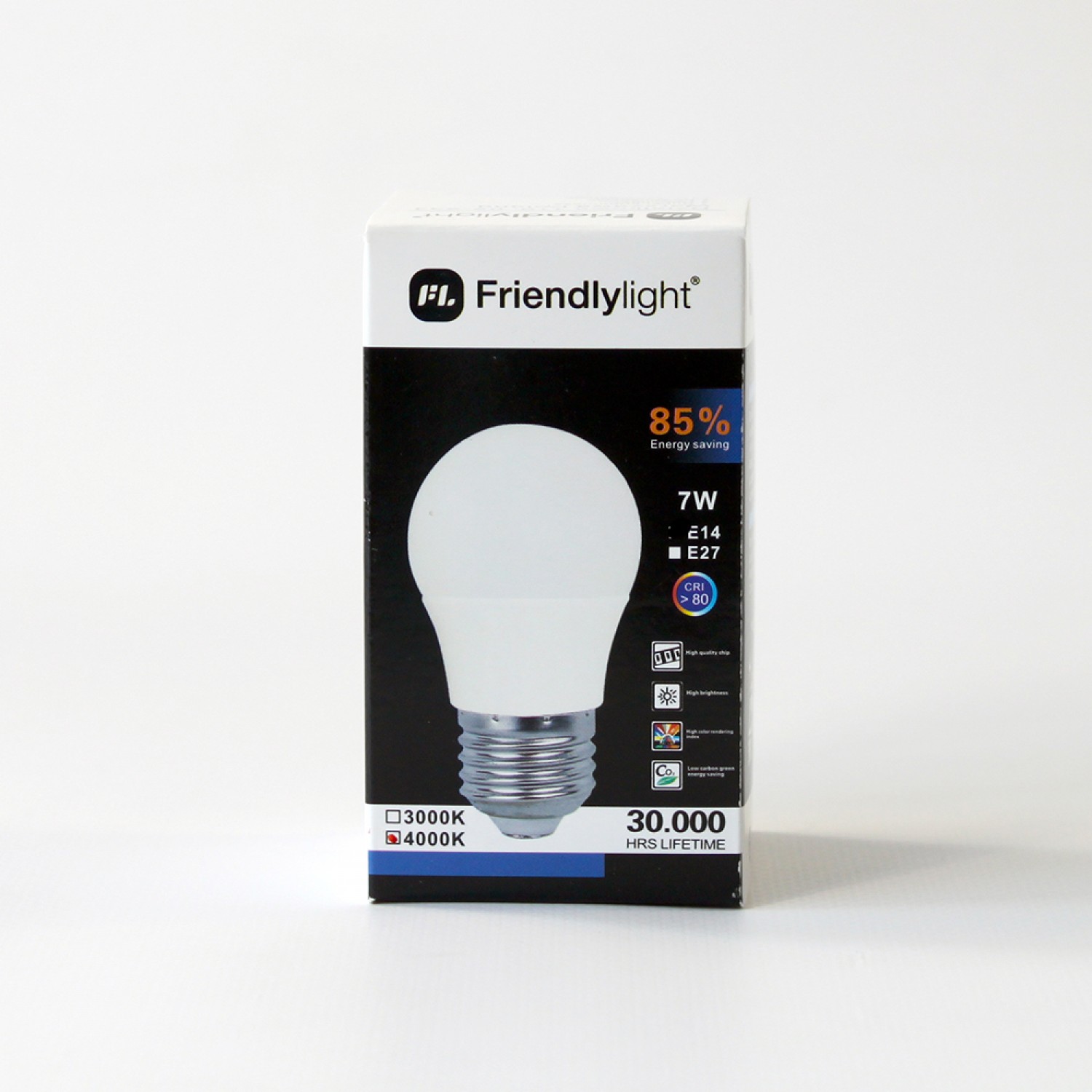 Лампочка Friendlylight G45 E27 7W 3000K FL0508