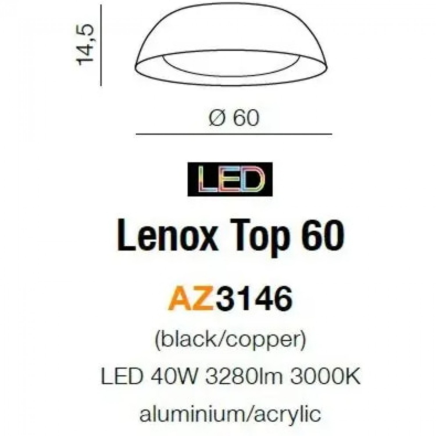 Потолочный светильник AZzardo LENOX TOP 60 AZ3146