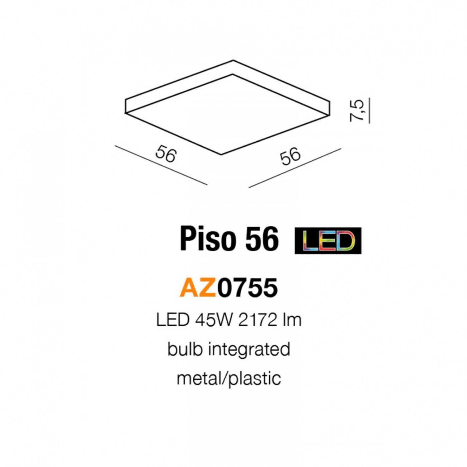 Потолочный светильник AZzardo PISO 56 LED AZ0755