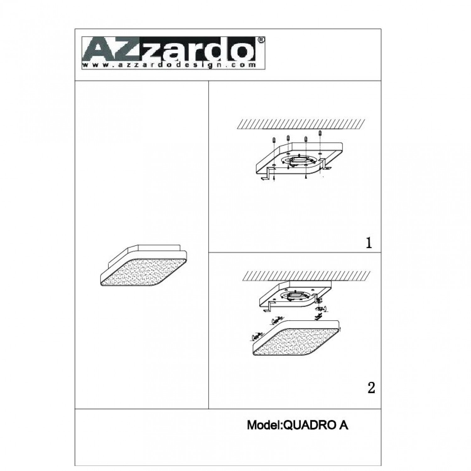 Потолочный светильник AZzardo QUADRO A  AZ0202