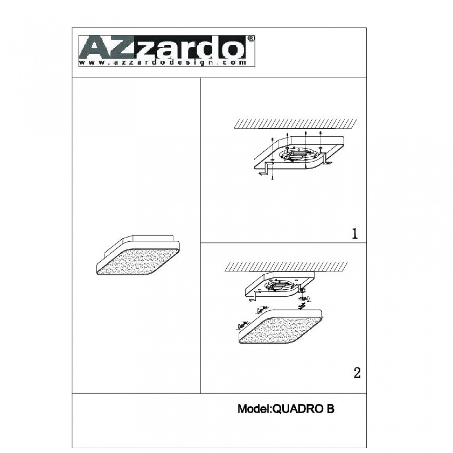 Потолочный светильник AZzardo QUADRO B  AZ0203