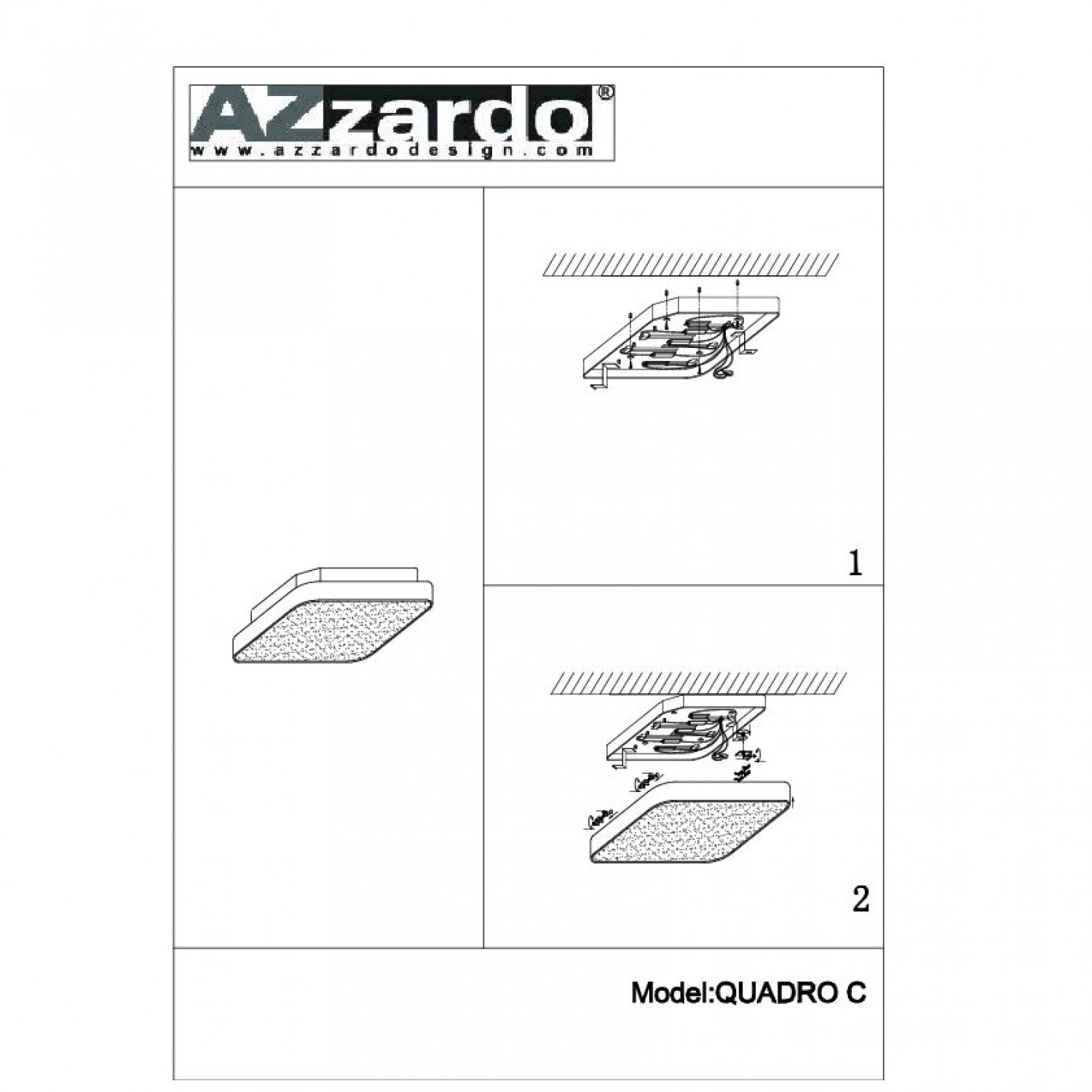 Стельовий світильник AZzardo QUADRO C AZ0204