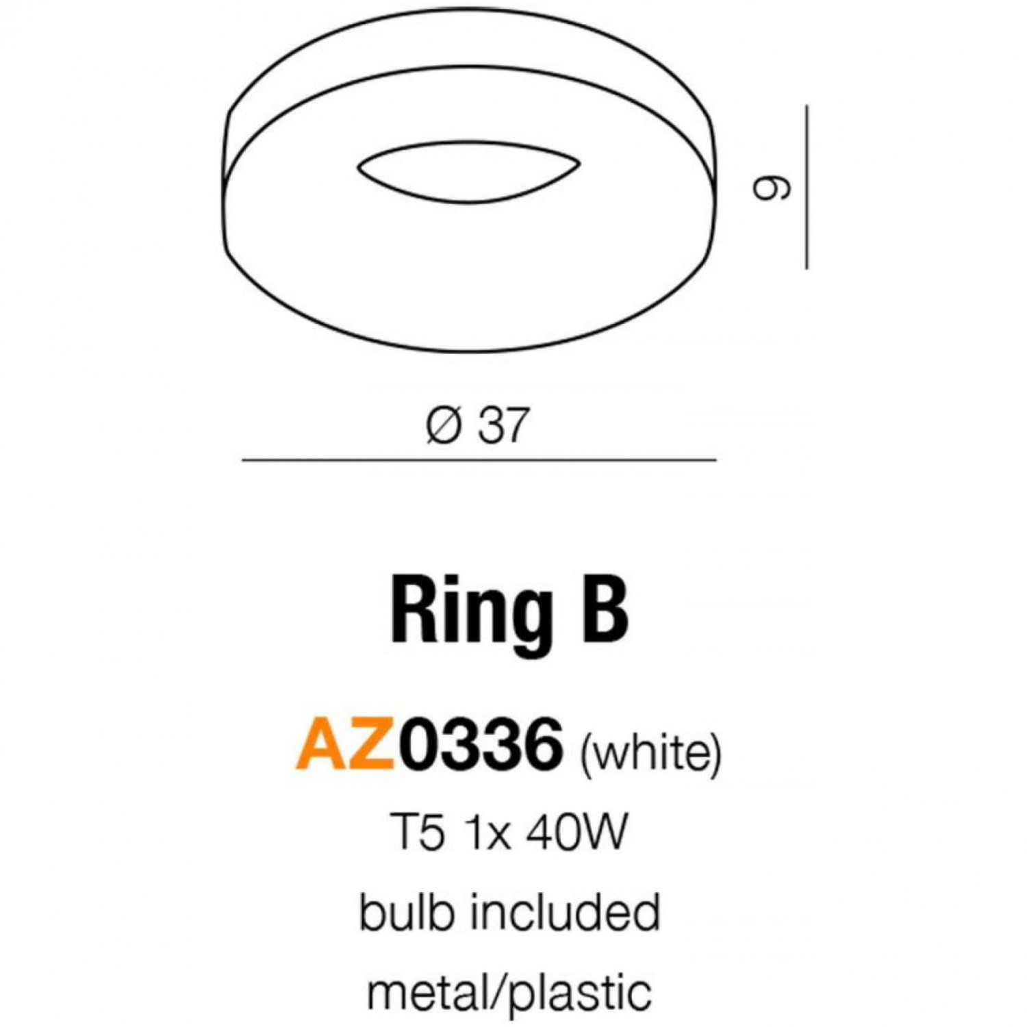 Потолочный светильник AZzardo RING B AZ0336