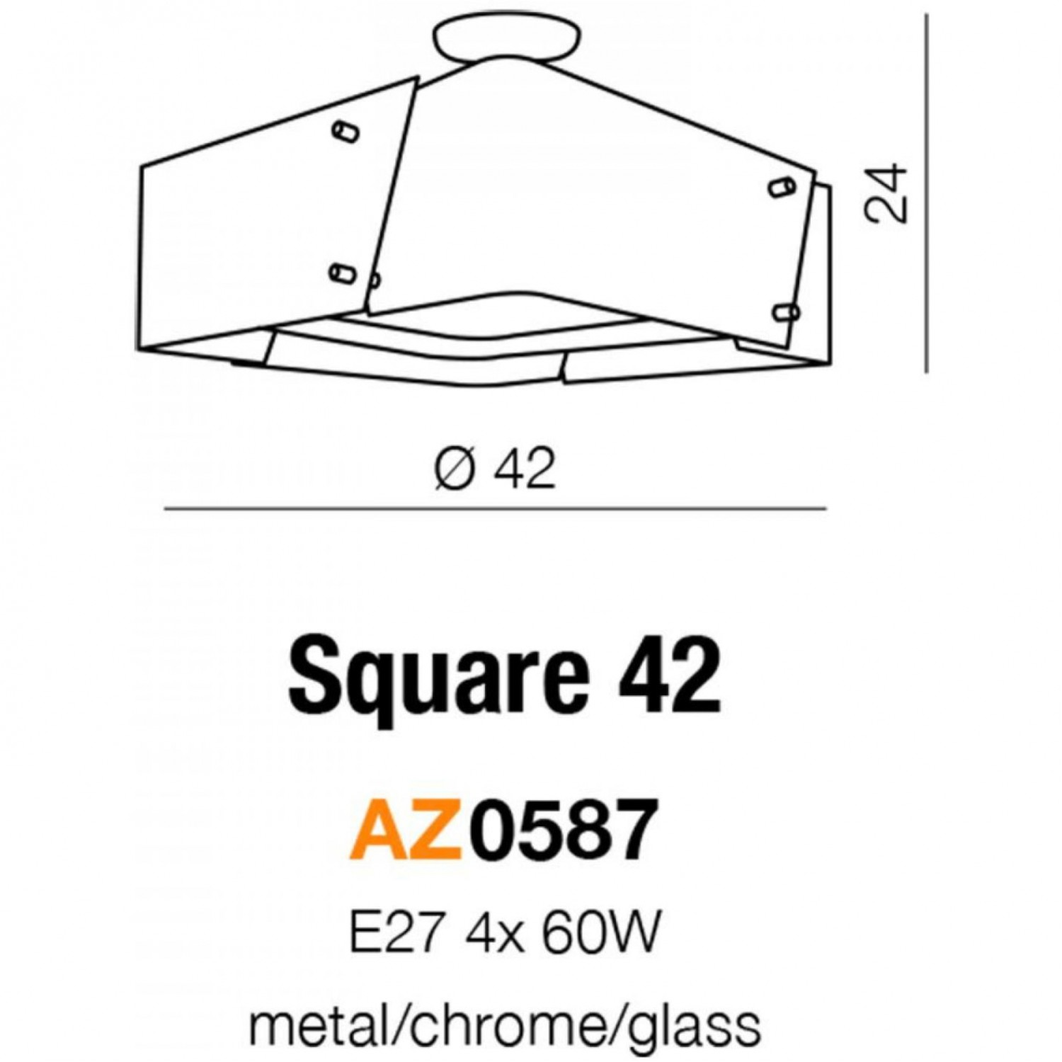 Люстра AZzardo SQUARE 42  AZ0587