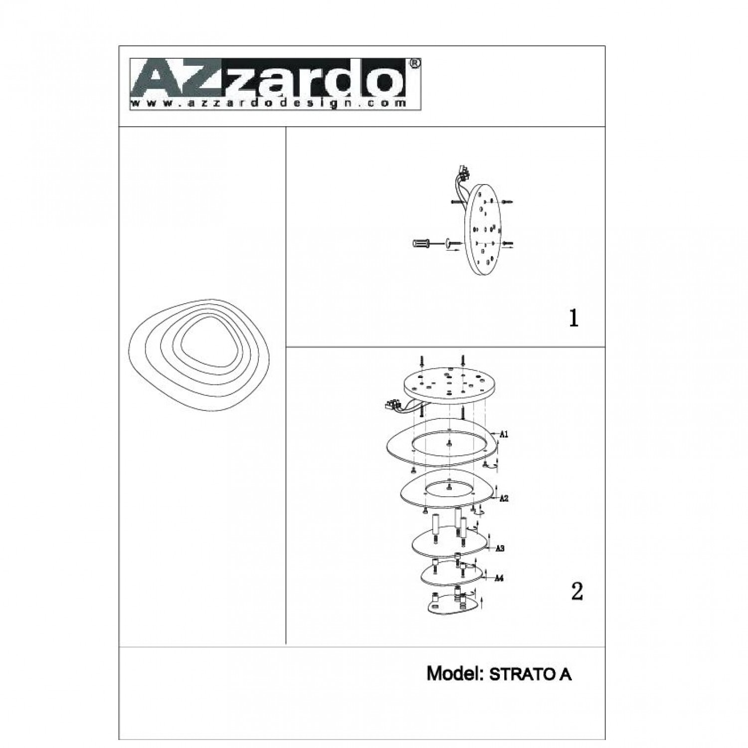 Стельовий світильник AZzardo STRATO A AZ0197
