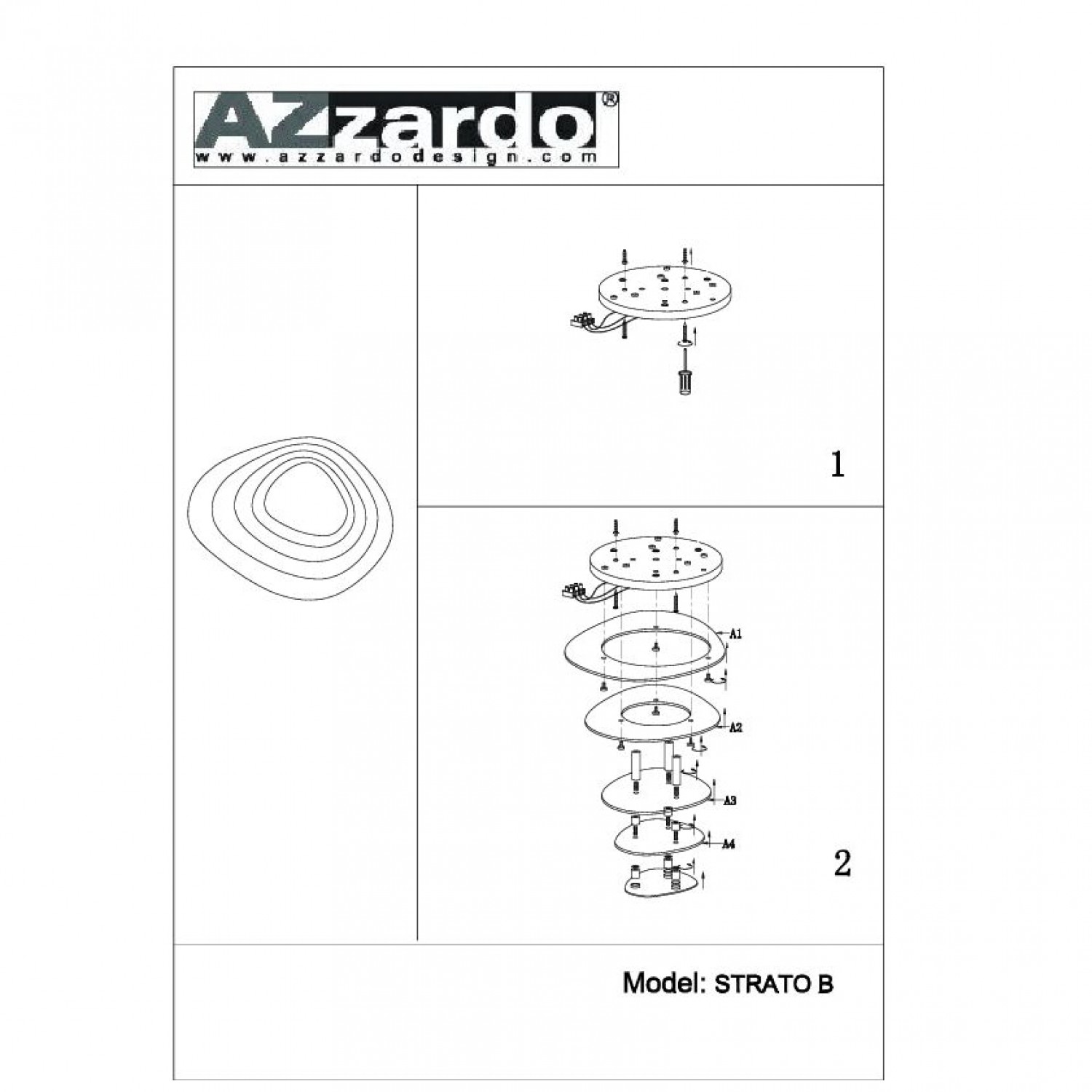 Стельовий світильник AZzardo STRATO B AZ0198