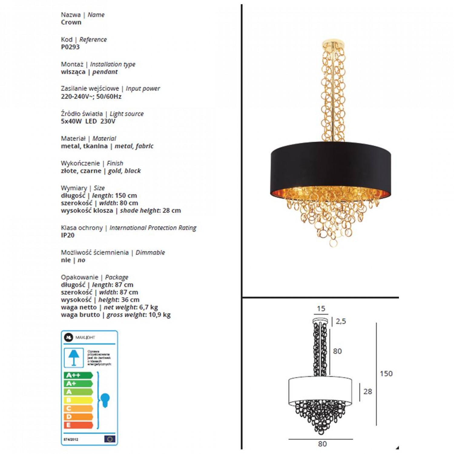 Люстра MaxLight CROWN P0293