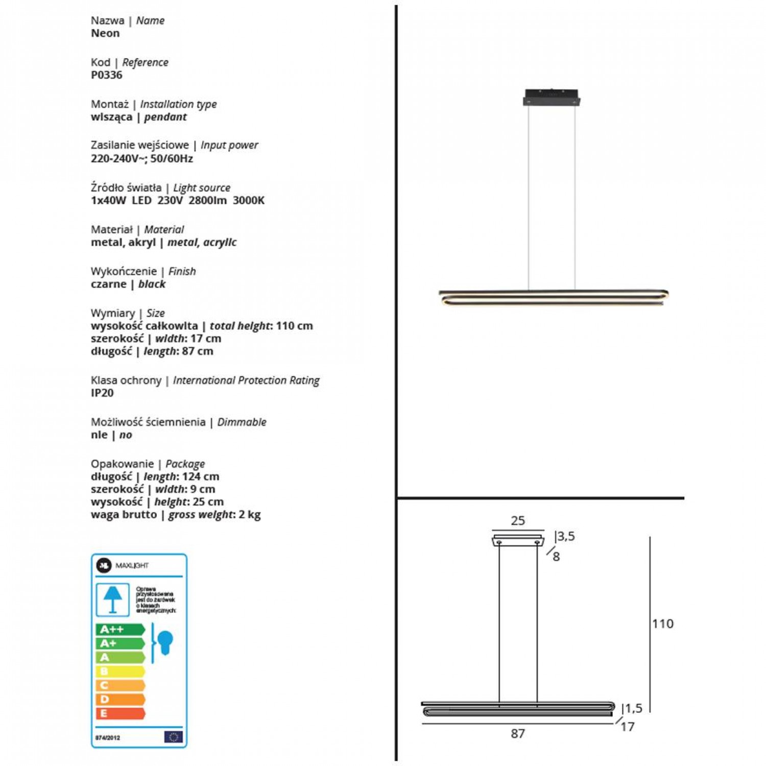 Люстра MaxLight NEON P0336