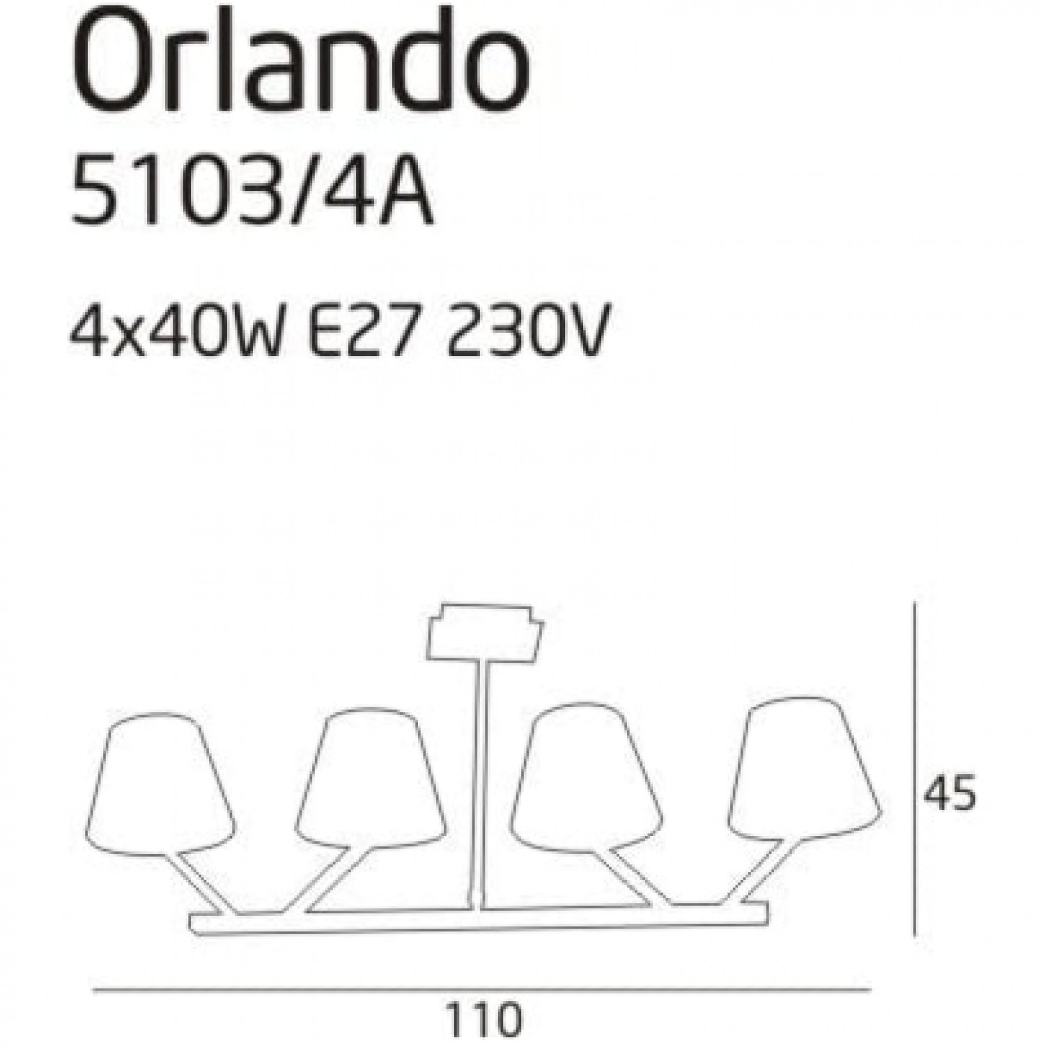 Люстра MaxLight ORLANDO 5103/4A/BK/NМ