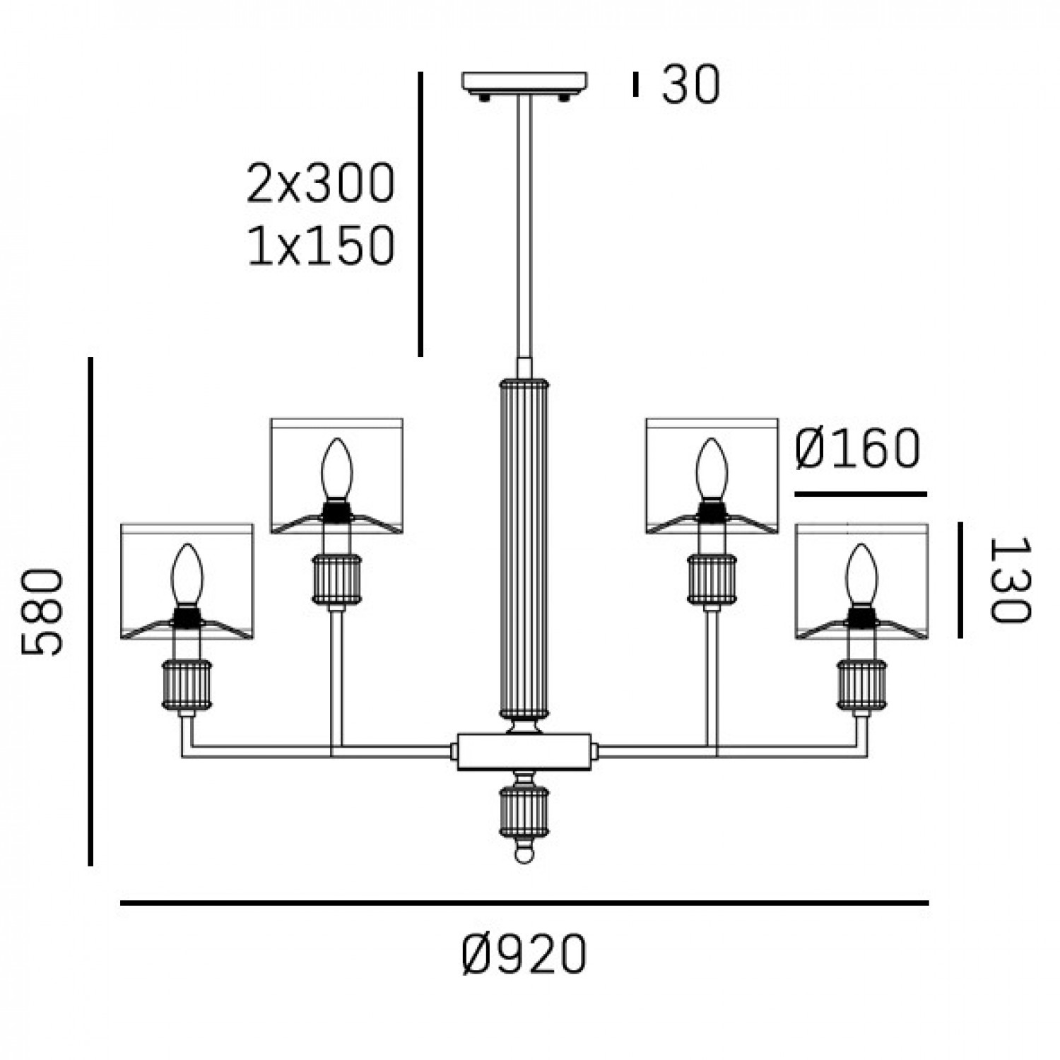 Люстра COSMOLight Sutton P09378AU-WH