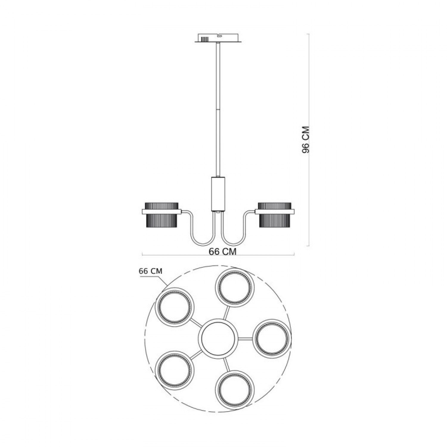 Люстра Italux Tiara PND-77362-5-40W-GD