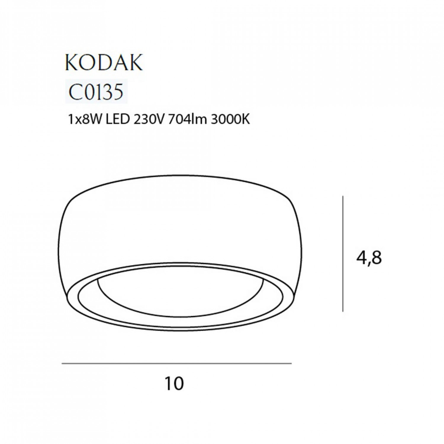Накладной точечный светильник MaxLight KODAK C0135