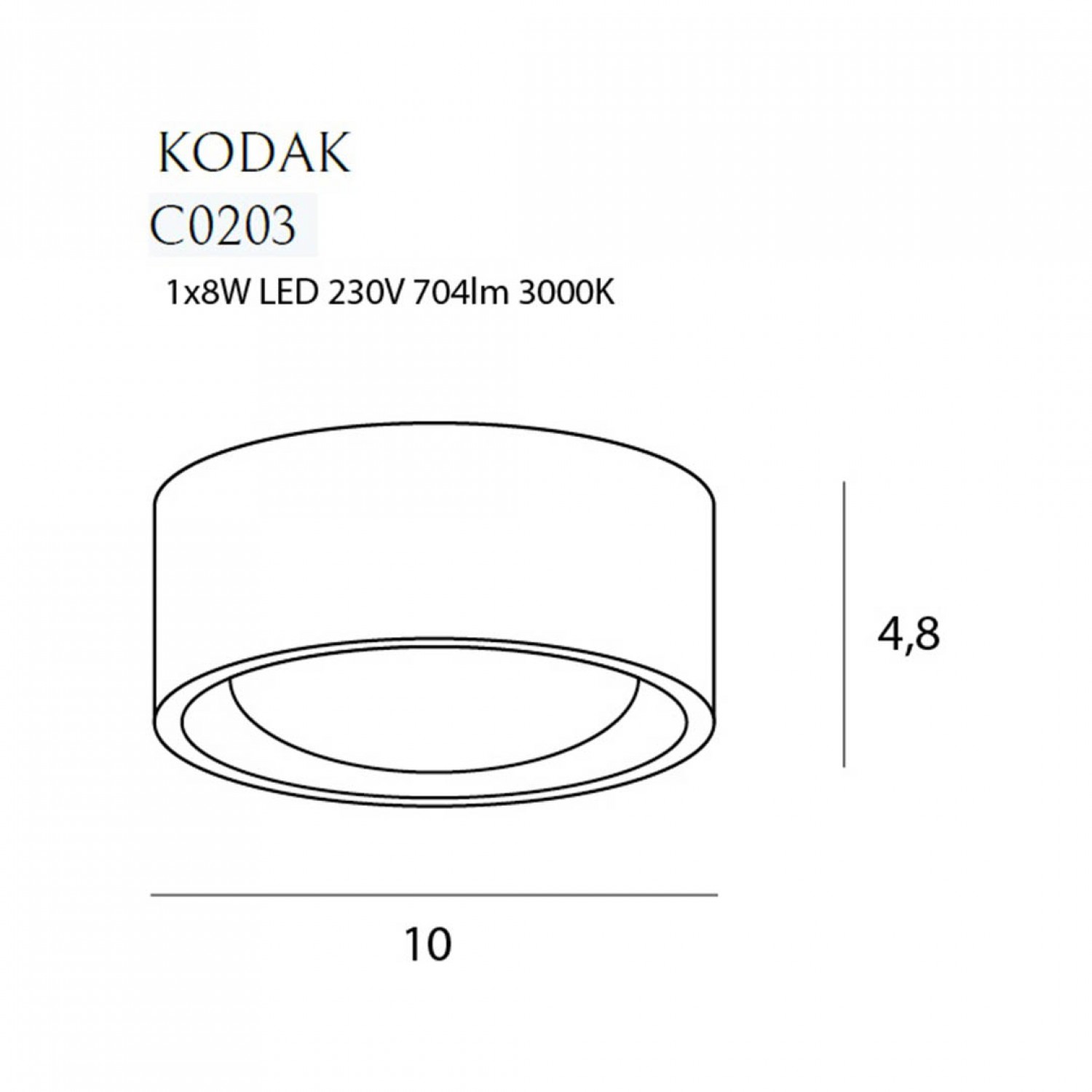 Накладной точечный светильник MaxLight KODAK C0203