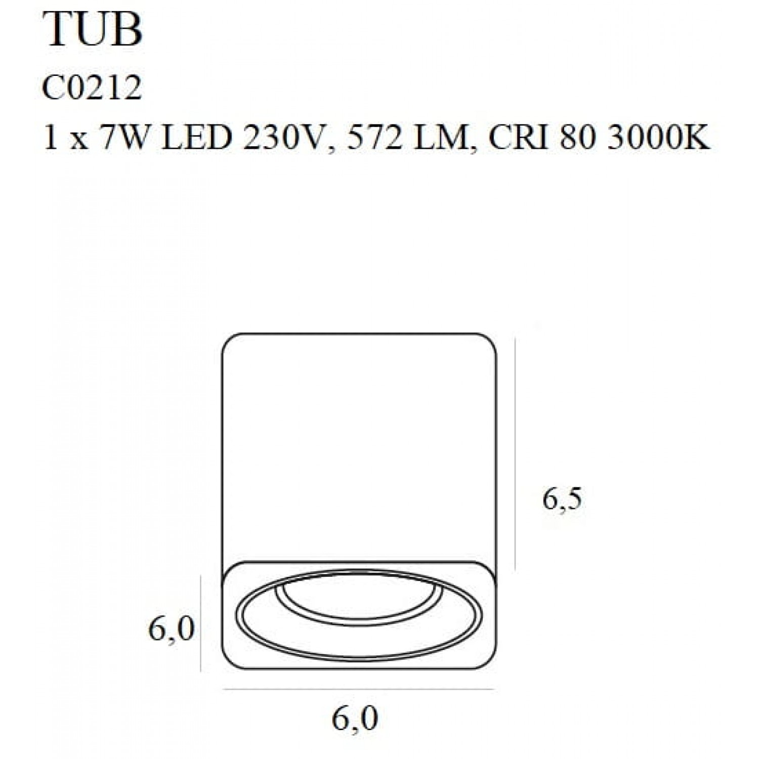 Накладной точечный светильник MaxLight TUB C0212