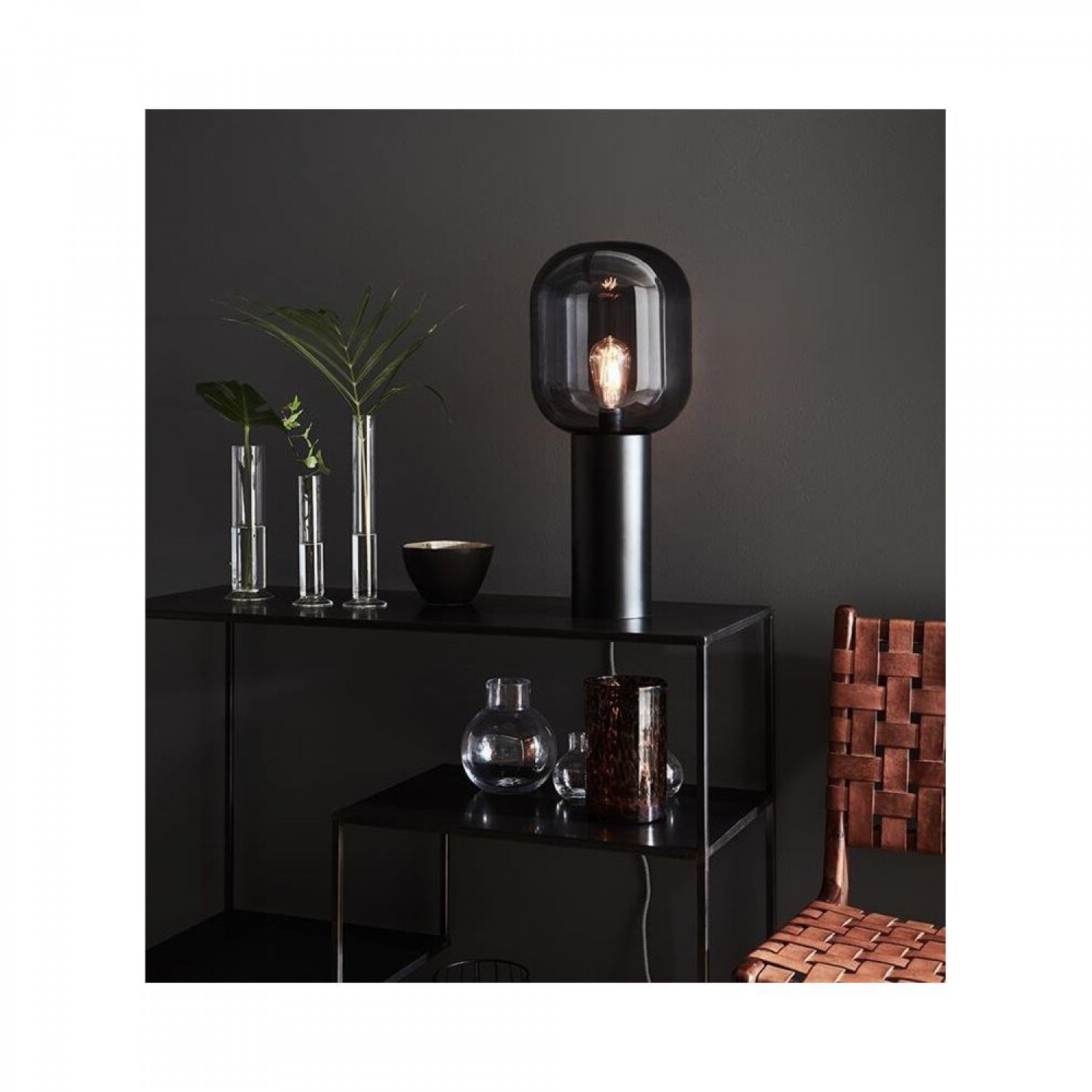 Настольная лампа MarkSlojd Sweden BROOKLYN Table 1L 56cm Black/Smoke 107479