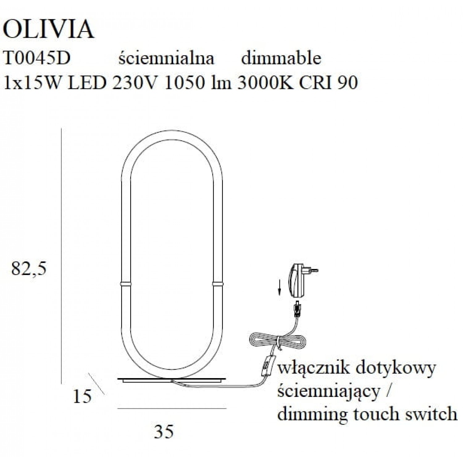 Настільна лампа A734MAXLIGHT OLIVIA T0045D