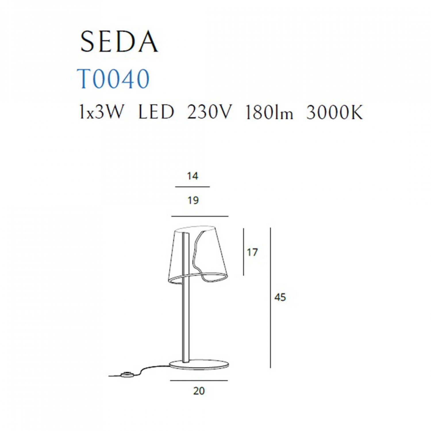 Настольная лампа MaxLight SEDA T0040