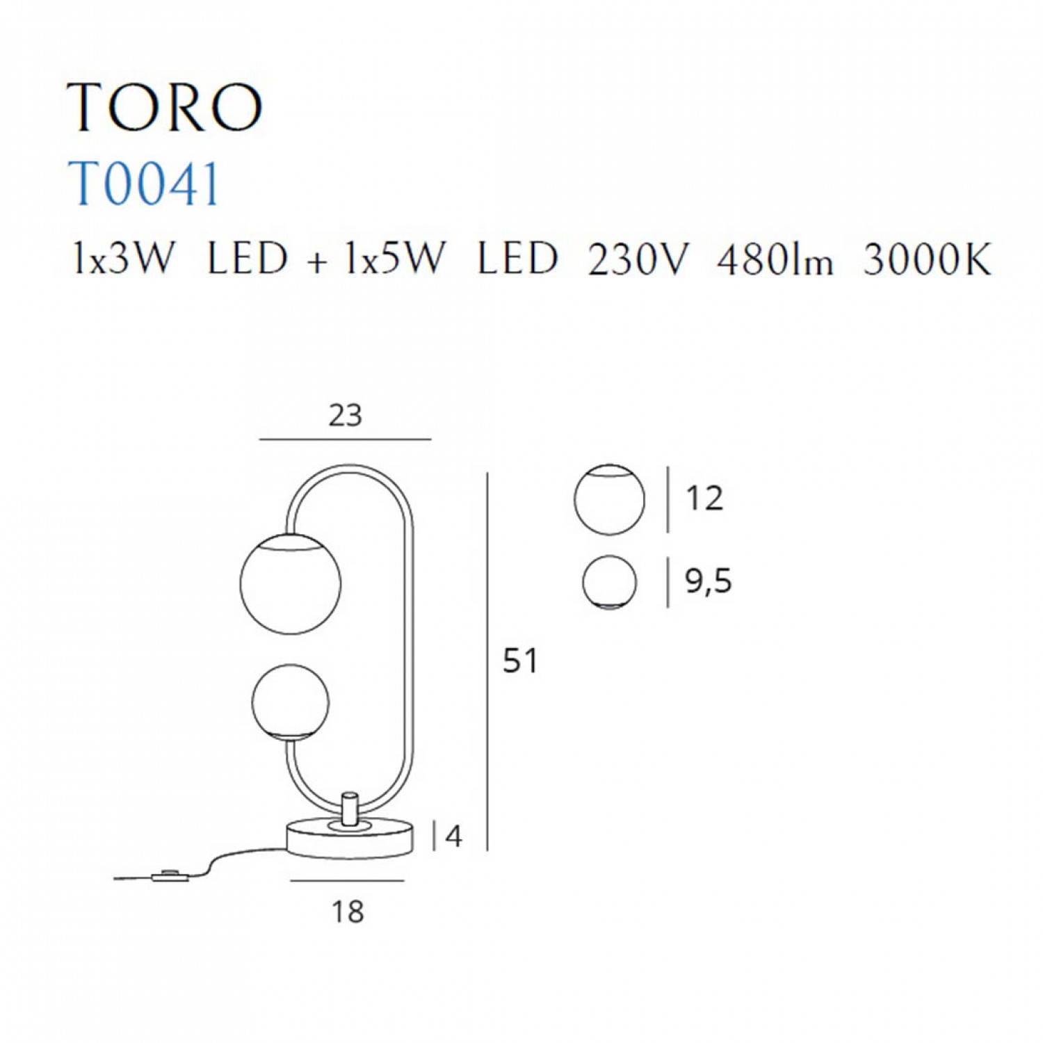 Настольная лампа MaxLight TORO T0041