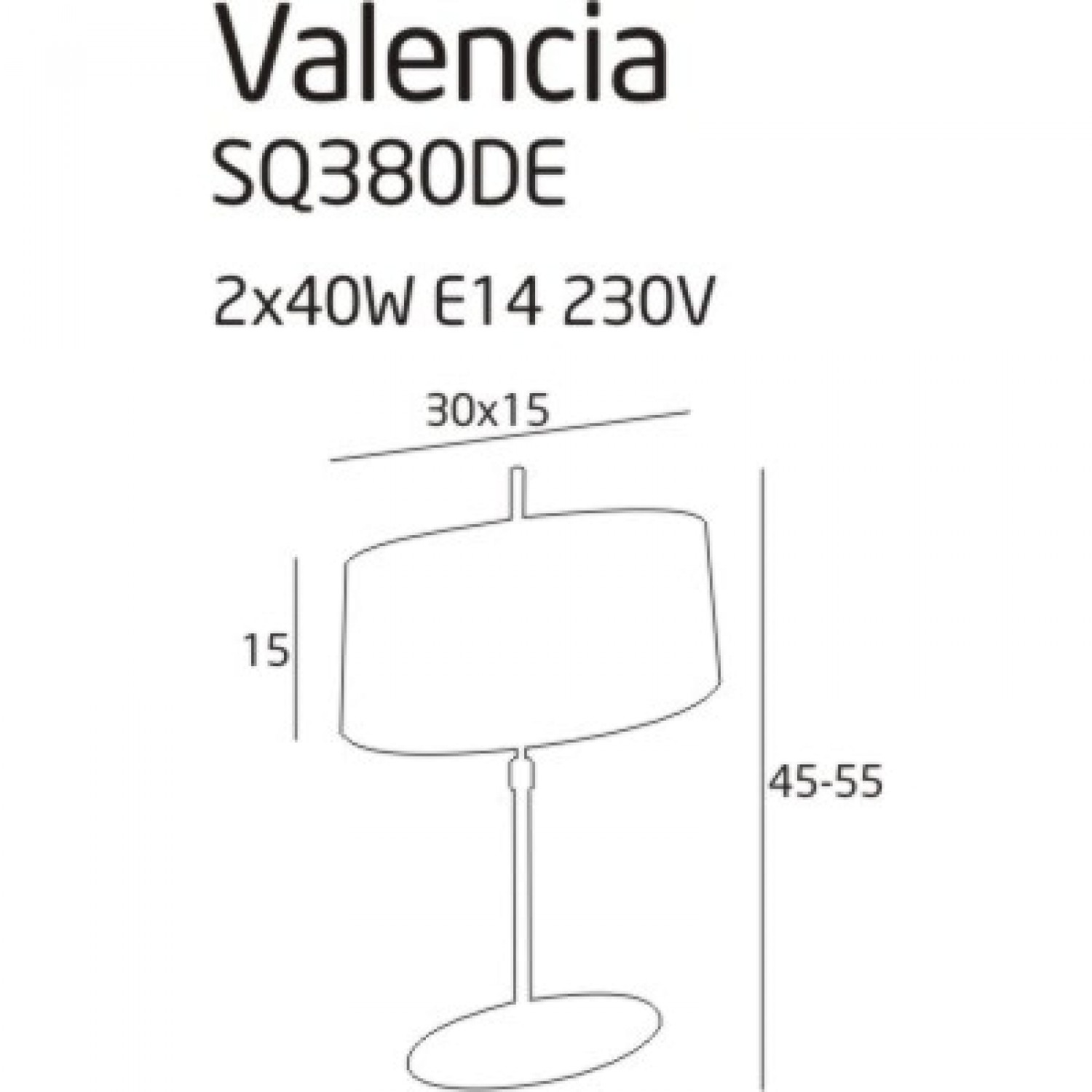 Настільна лампа MAXLIGHT VALENCIA SQ380DE/W