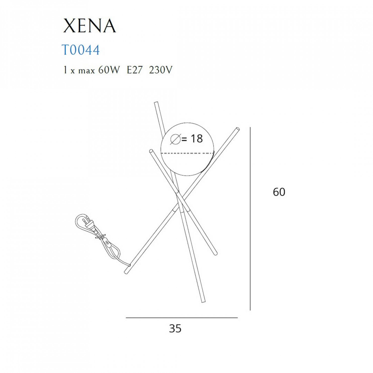 Настольная лампа MaxLight XENA T0044