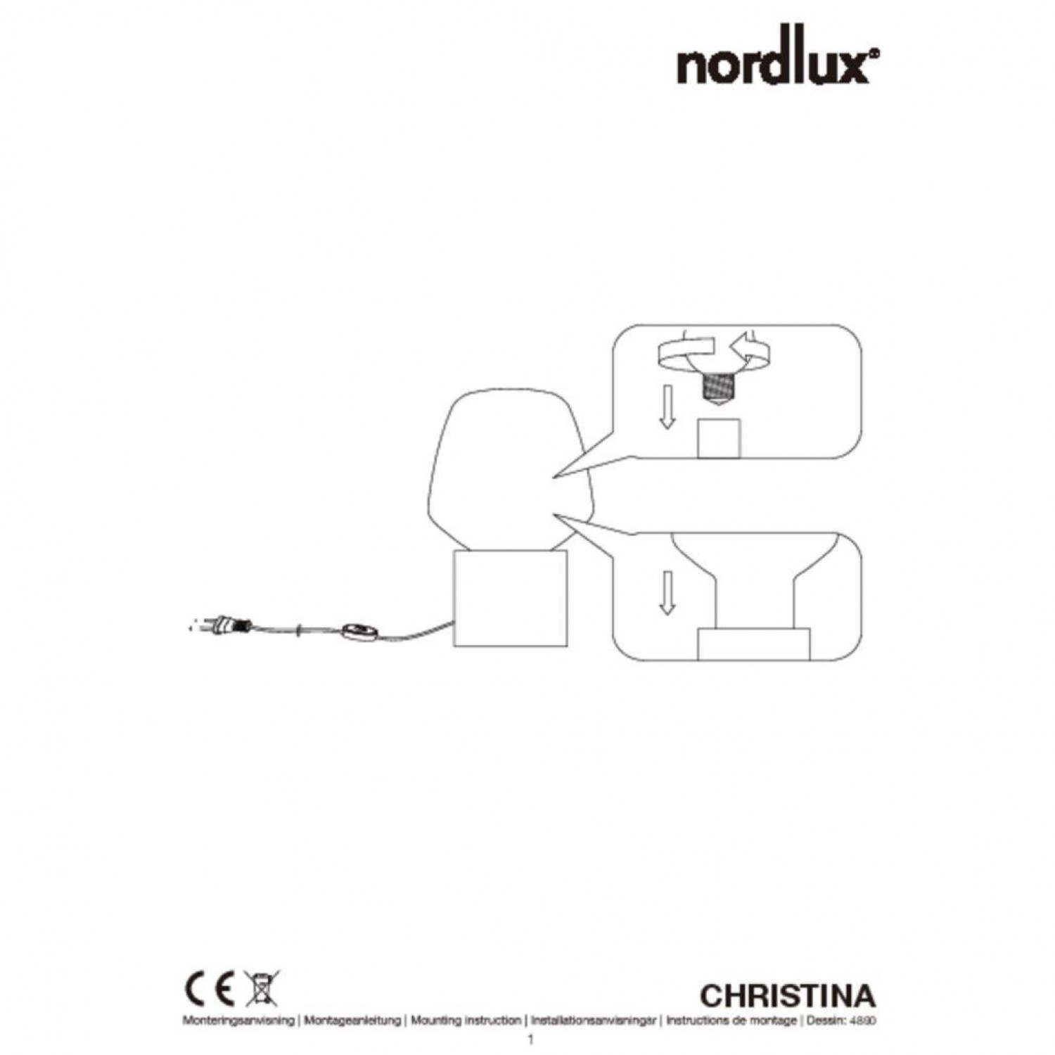 Настольная лампа Nordlux Christina 48905011