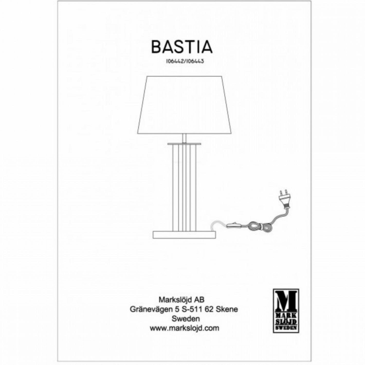 Настольная лампа MarkSlojd Sweden BASTIA Table Black 106443
