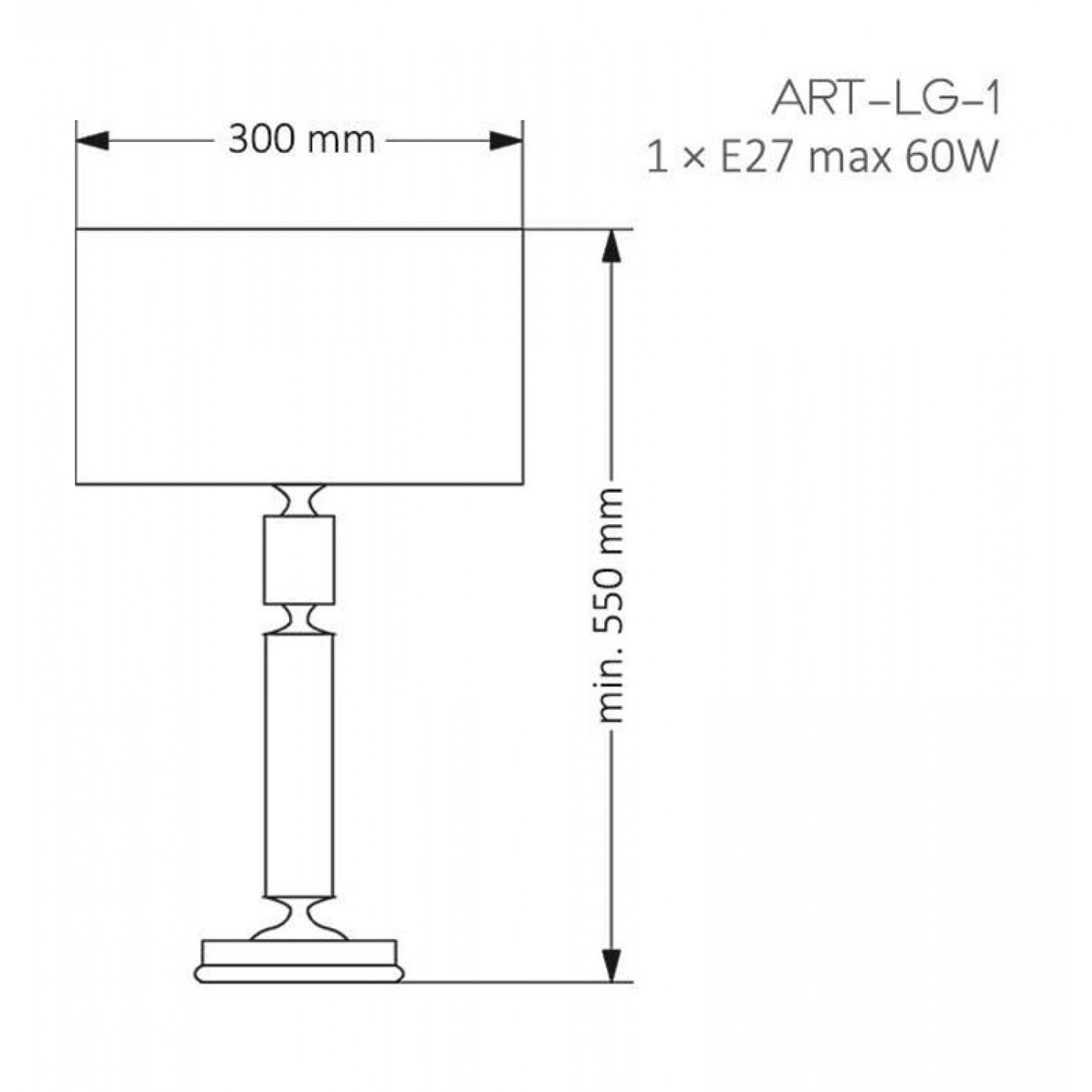 Настільна лампа Kutek ARTU ART-LG-1(P)