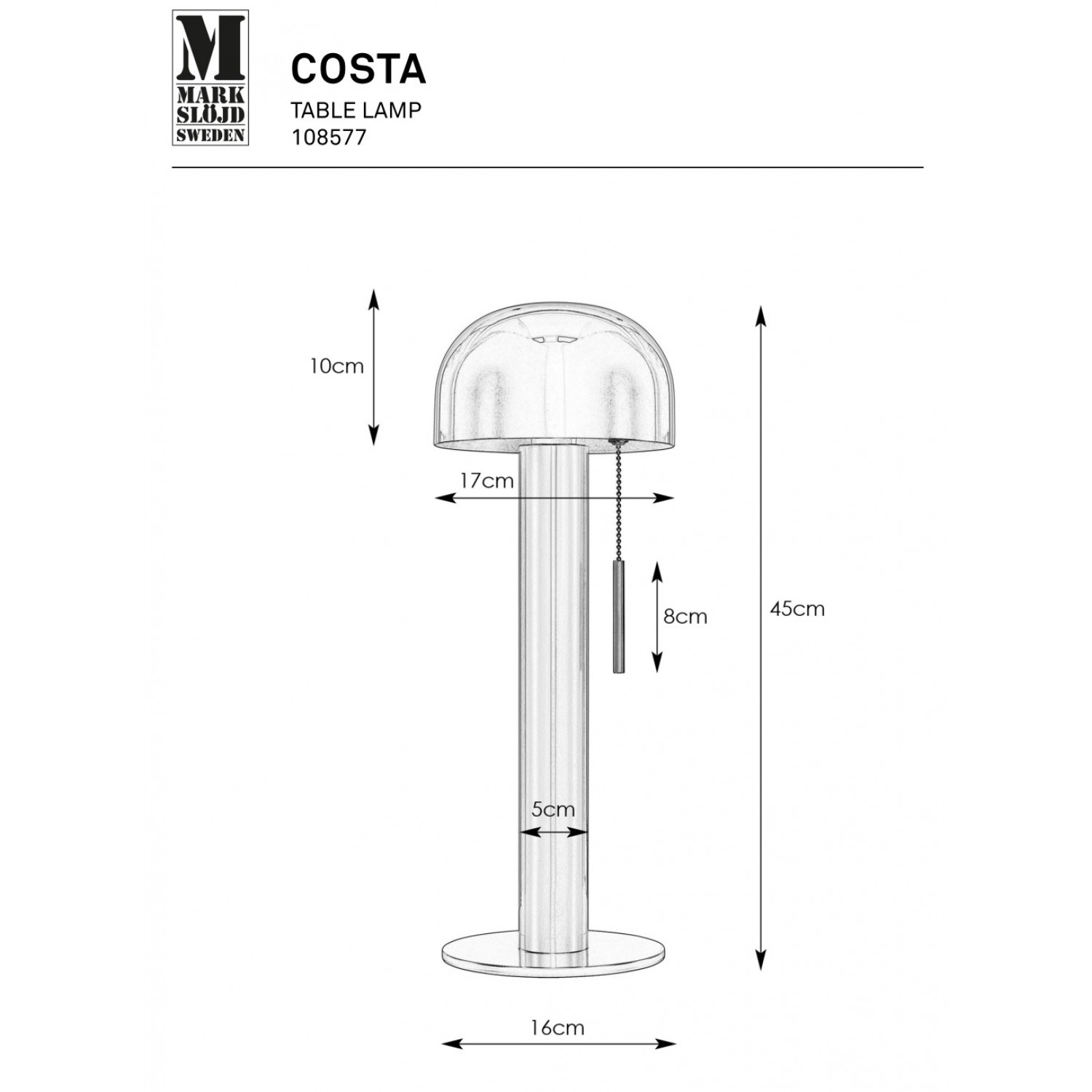 Настольная лампа MarkSlojd Sweden COSTA 108577