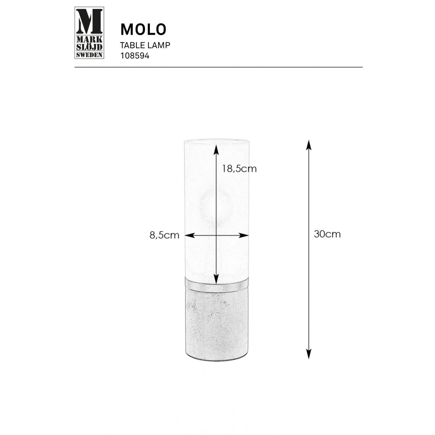 Настольная лампа MarkSlojd Sweden MOLO 108594